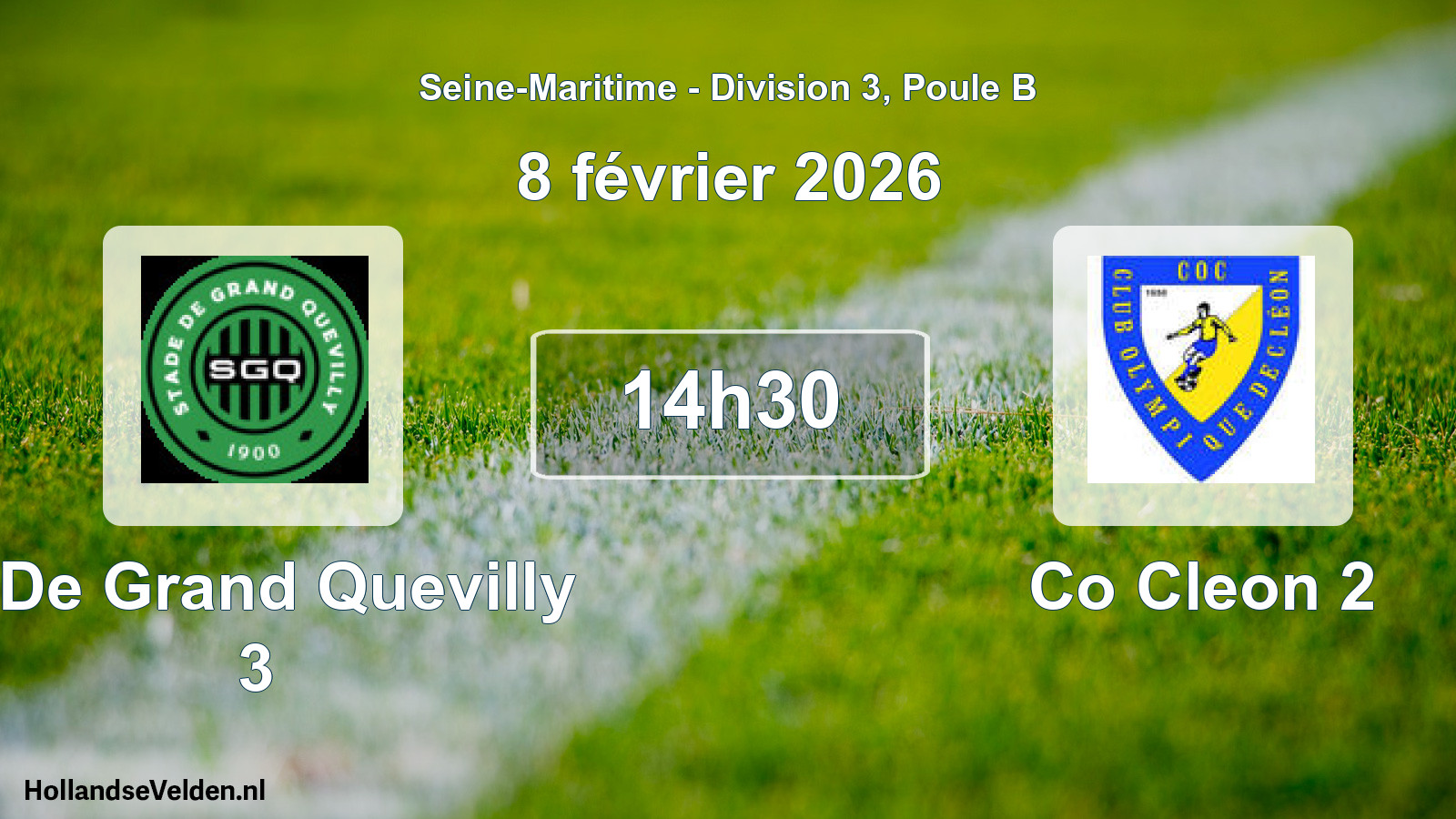 Geplande wedstrijd: S De Grand Quevilly 3 - Co Cleon 2 (8 février 2026)