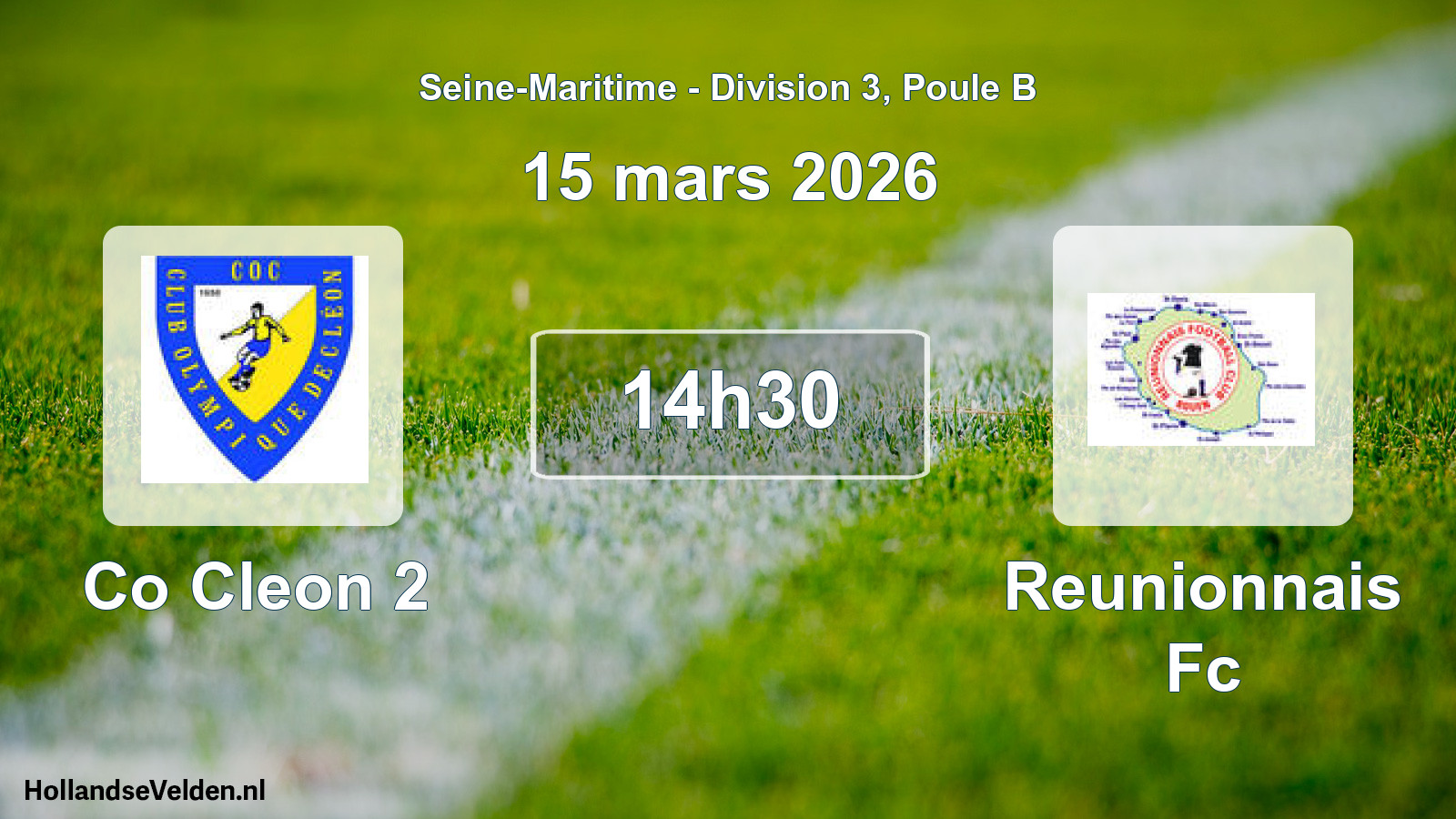 Geplande wedstrijd: Co Cleon 2 - Reunionnais Fc (15 mars 2026)