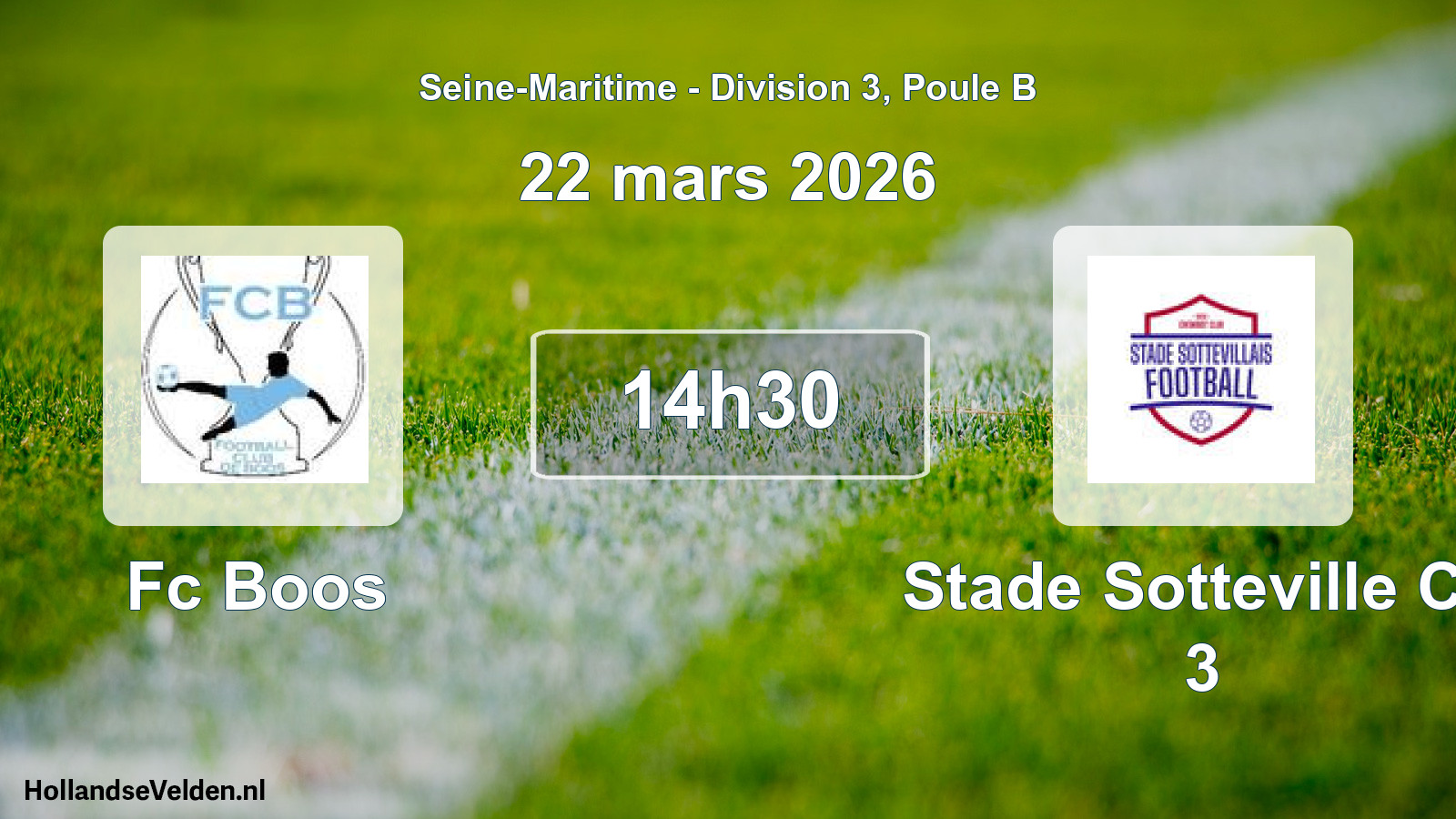 Geplande wedstrijd: Fc Boos - Stade Sotteville Cc 3 (22 mars 2026)