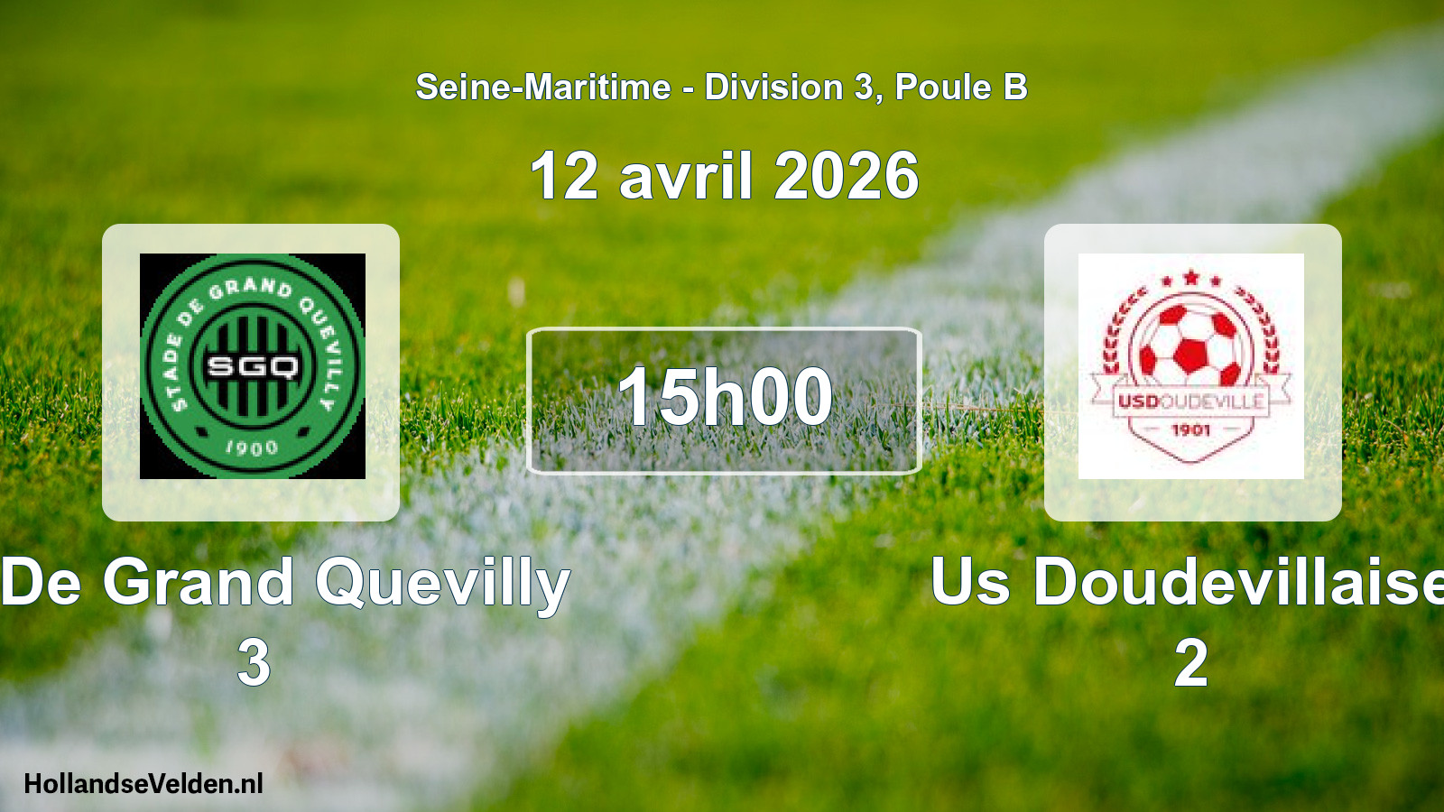 Geplande wedstrijd: S De Grand Quevilly 3 - Us Doudevillaise 2 (12 april 2026)