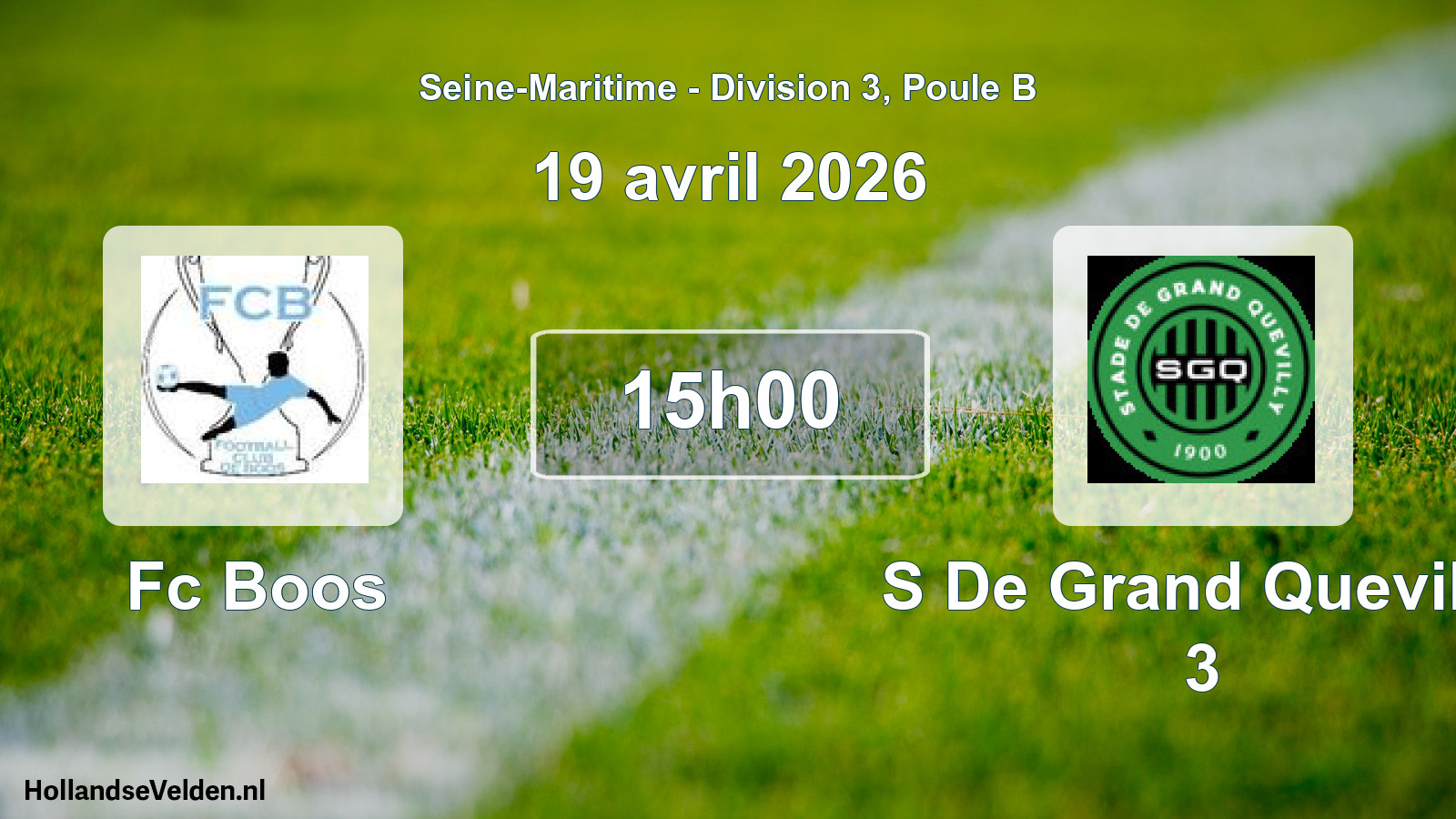Scheduled Match: Fc Boos - S De Grand Quevilly 3 (19 April 2026)