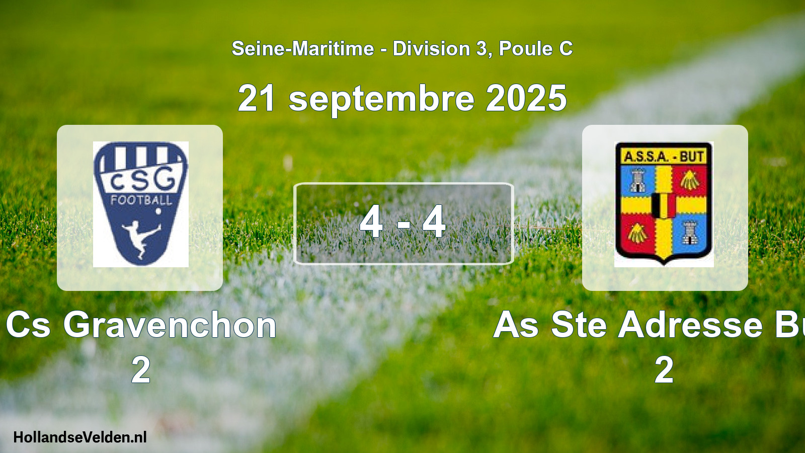 Gespeelde wedstrijd: Cs Gravenchon 2 - As Ste Adresse But 2 4 - 4 (21 septembre 2025)