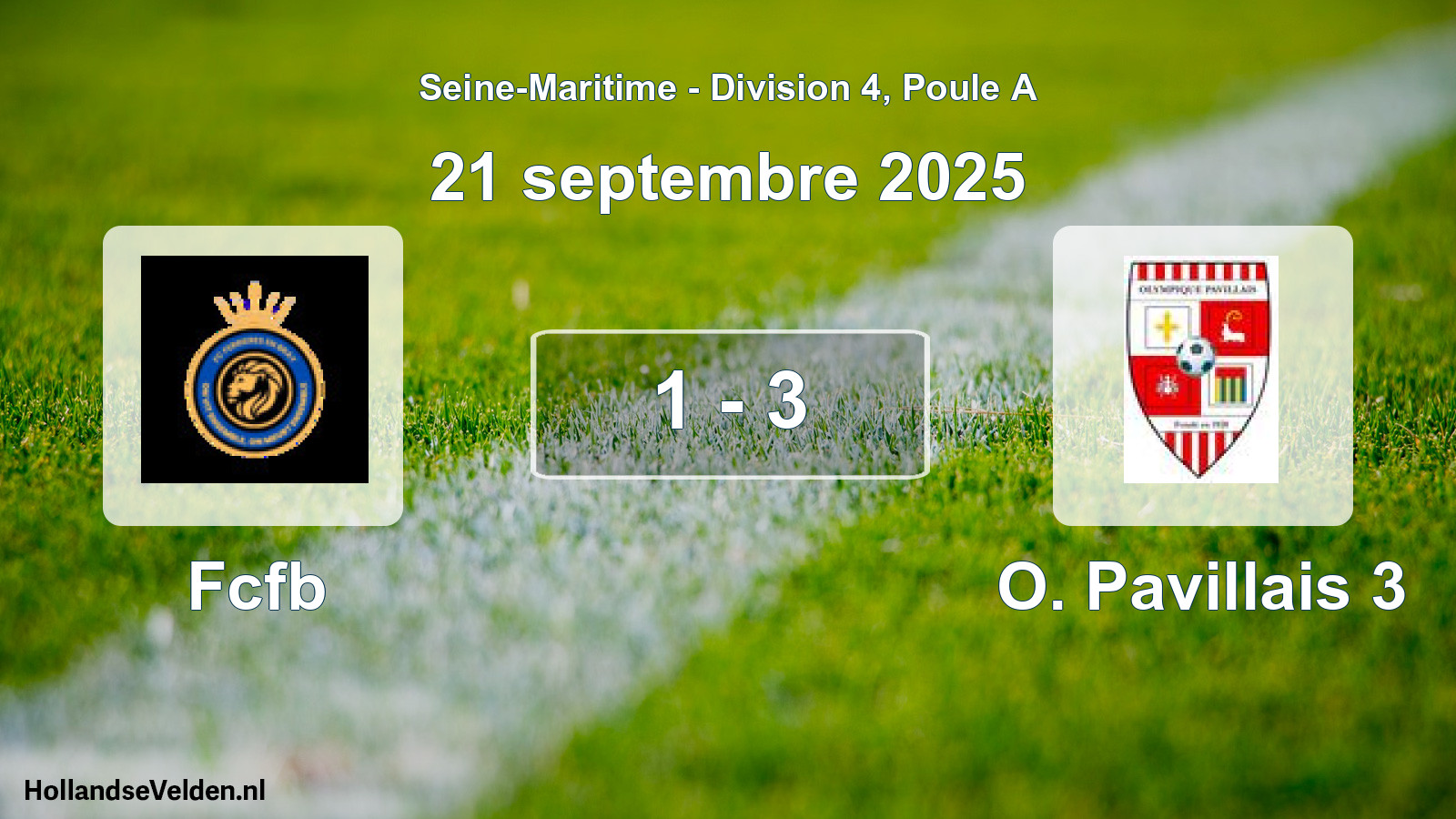 Gespeelde wedstrijd: Fcfb - O. Pavillais 3 1 - 3 (21 september 2025)
