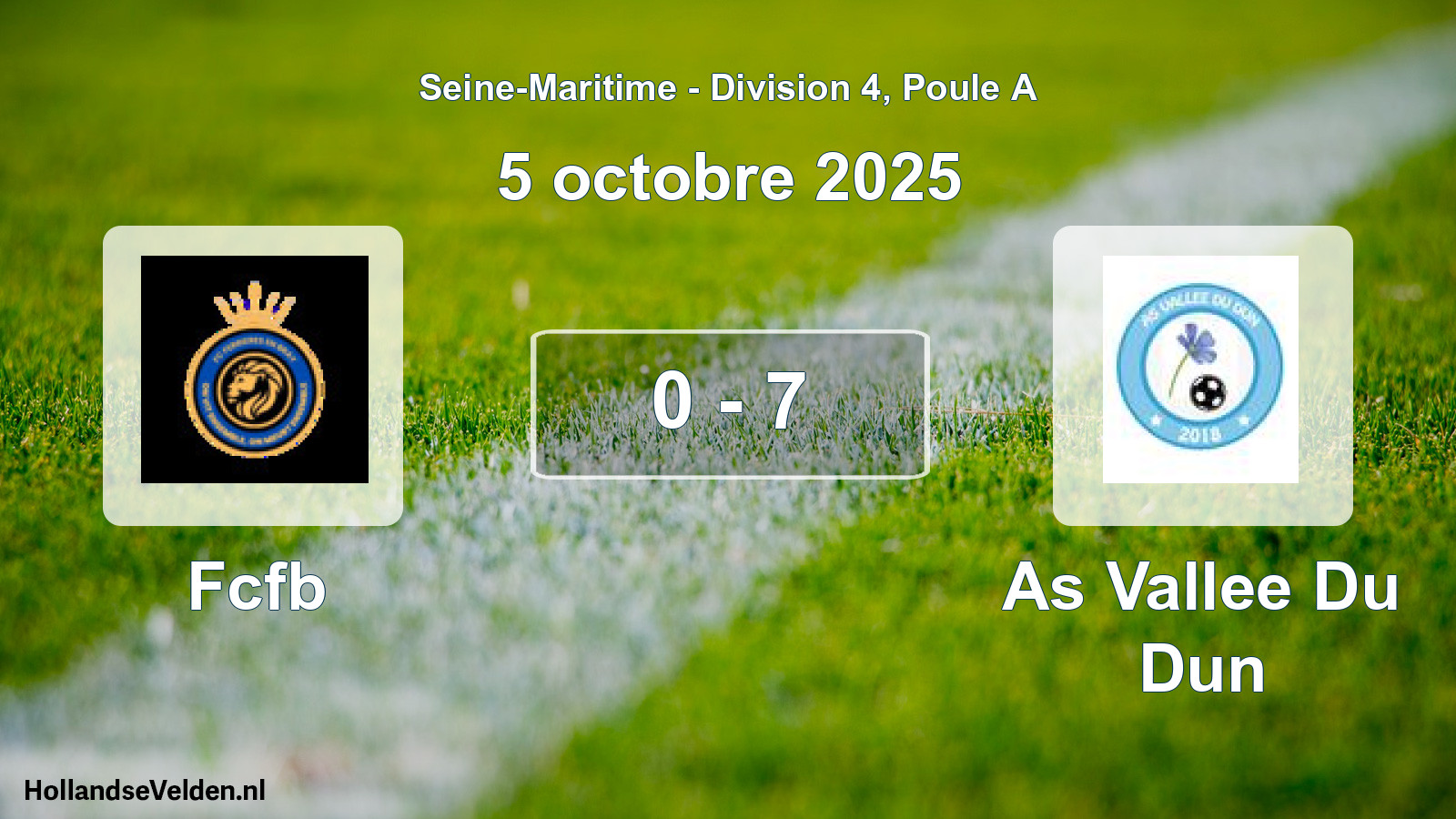 Gespeelde wedstrijd: Fcfb - As Vallee Du Dun 0 - 7 (5 oktober 2025)