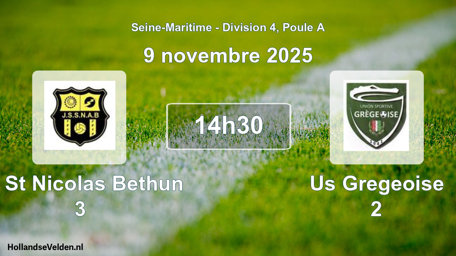 Geplande wedstrijd: Js St Nicolas Bethun 3 - Us Gregeoise 2 (9 novembre 2025)