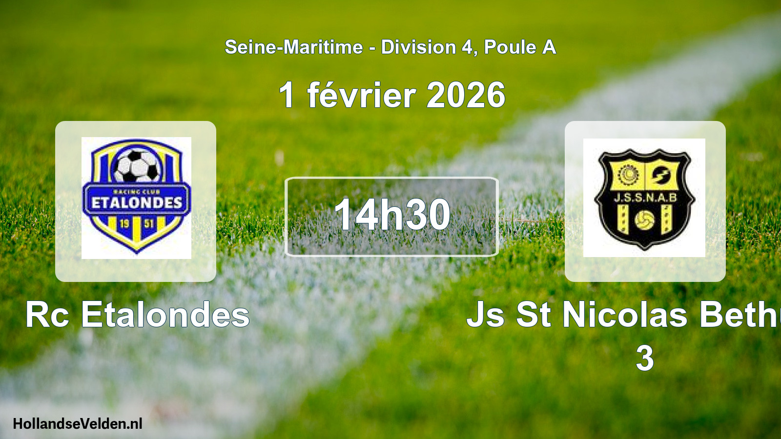 Geplande wedstrijd: Rc Etalondes - Js St Nicolas Bethun 3 (1 februari 2026)