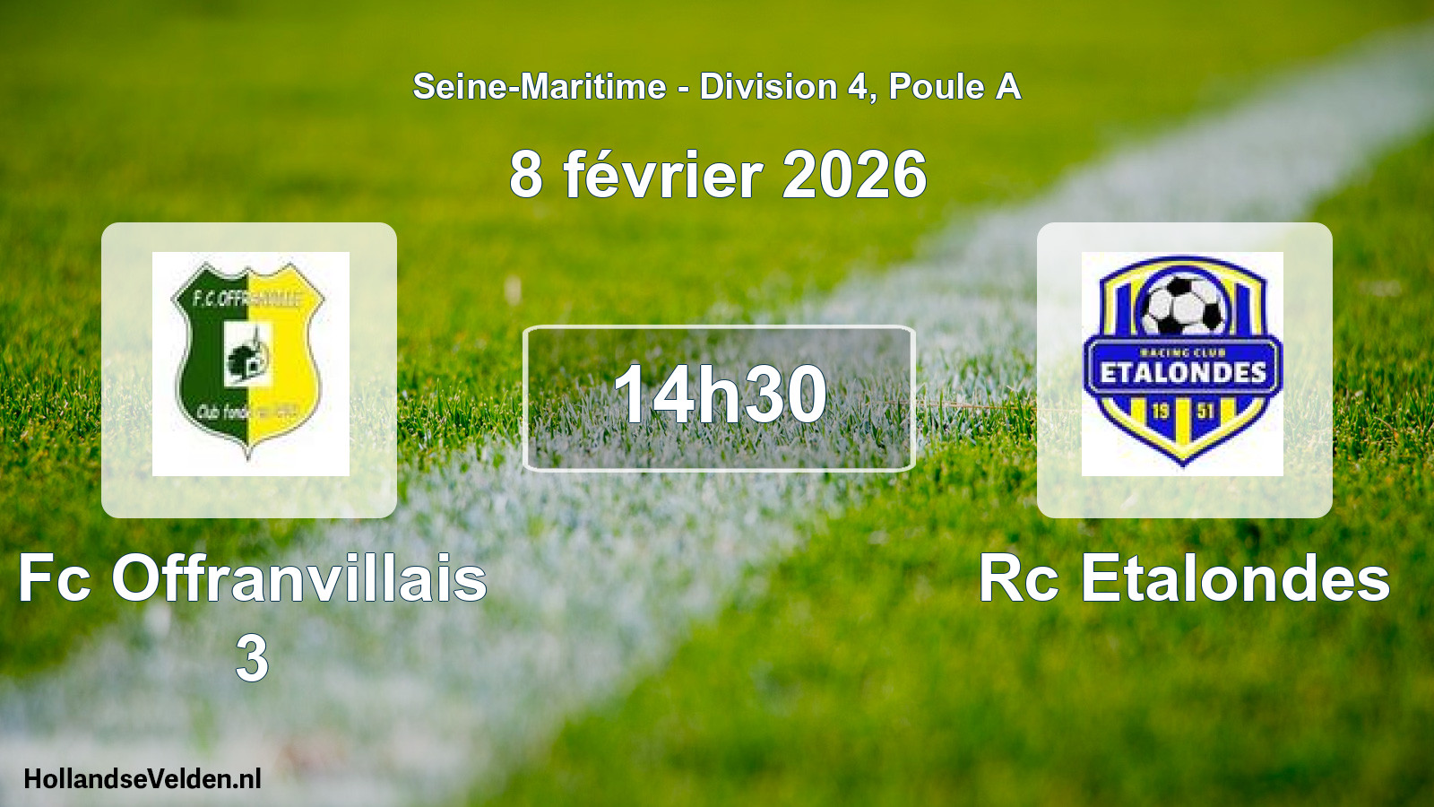 Geplande wedstrijd: Fc Offranvillais 3 - Rc Etalondes (8 februari 2026)