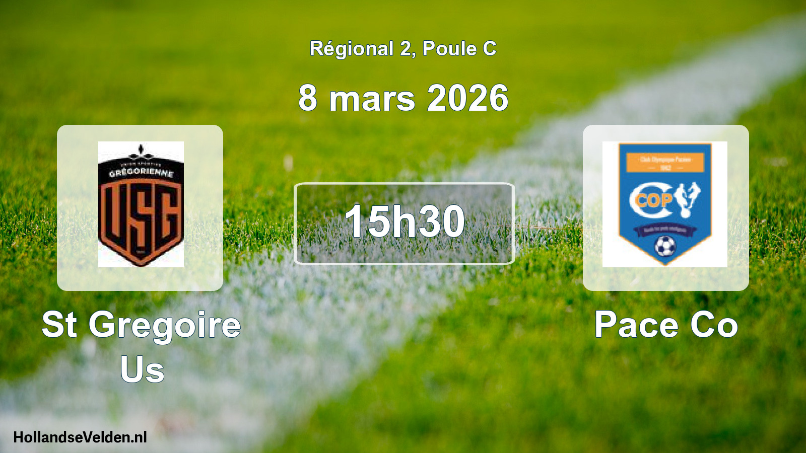 Geplande wedstrijd: St Gregoire Us - Pace Co (8 mars 2026)