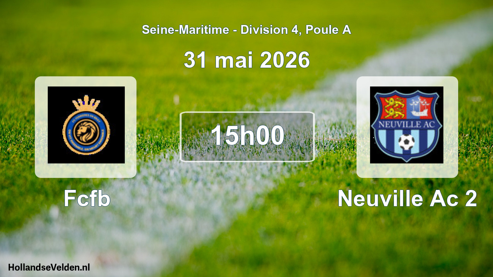 Geplande wedstrijd: Fcfb - Neuville Ac 2 (31 mai 2026)