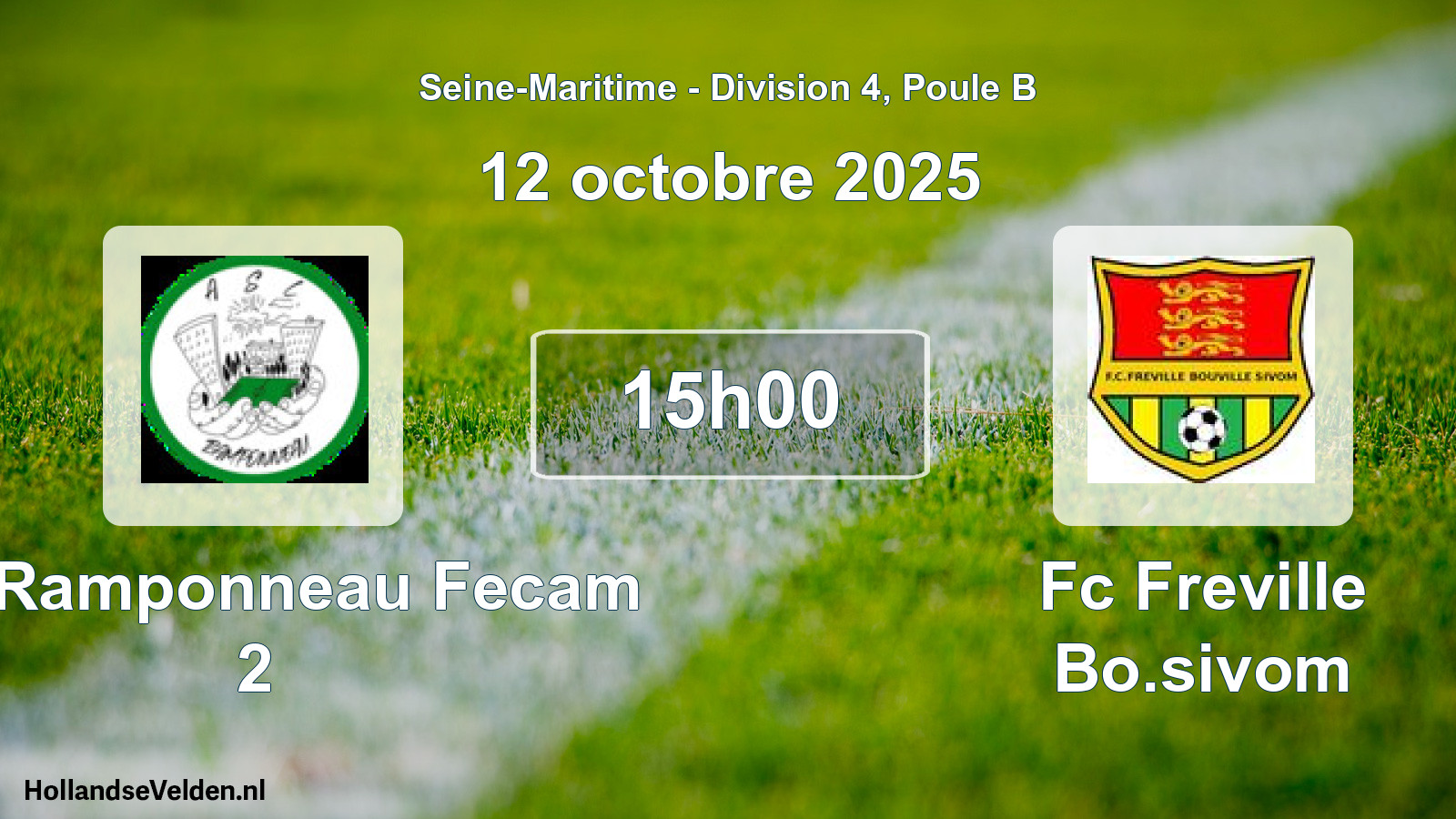 Geplande wedstrijd: Asl Ramponneau Fecam 2 - Fc Freville Bo.sivom (12 octobre 2025)
