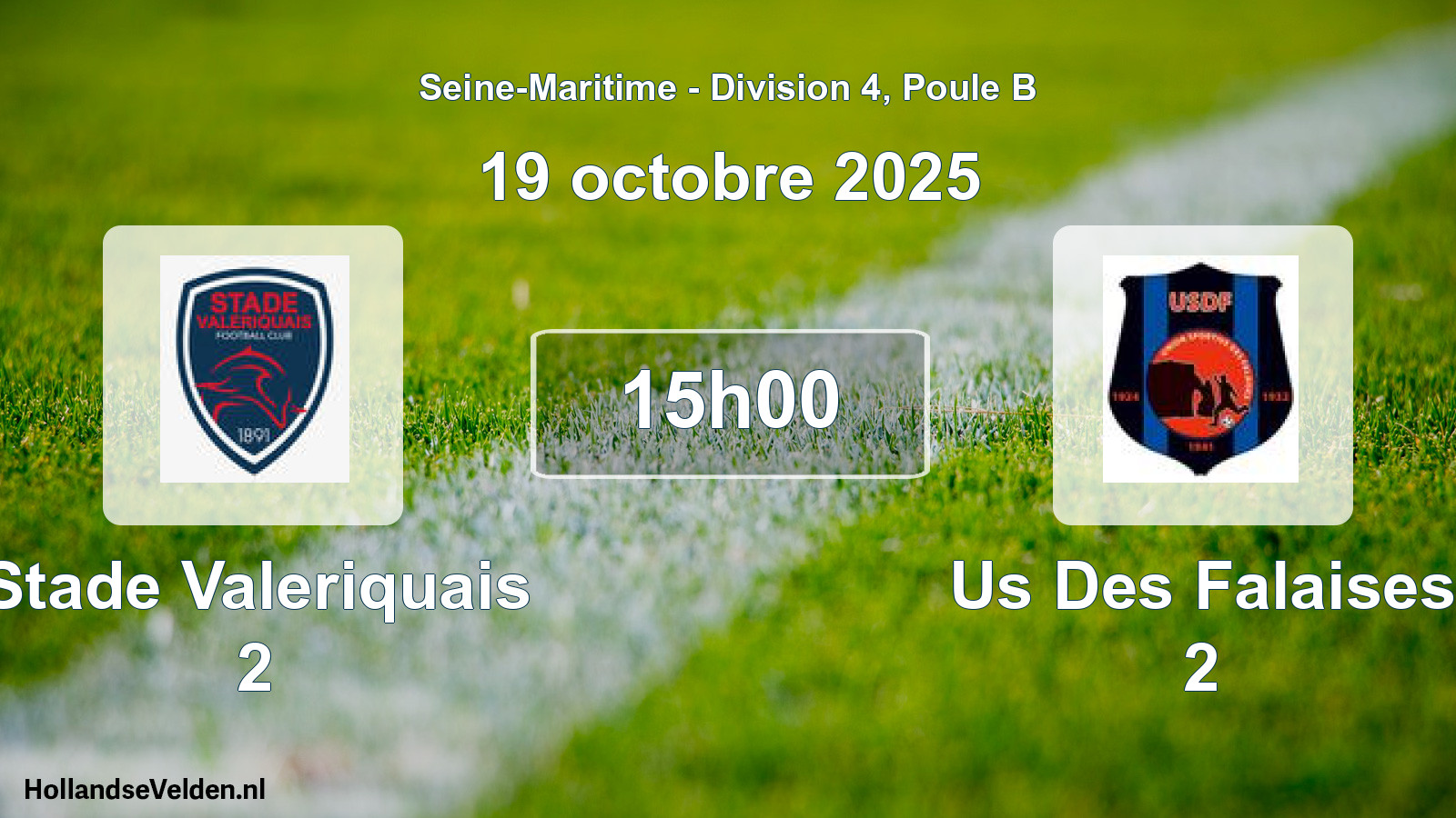 Geplande wedstrijd: Stade Valeriquais 2 - Us Des Falaises 2 (19 octobre 2025)