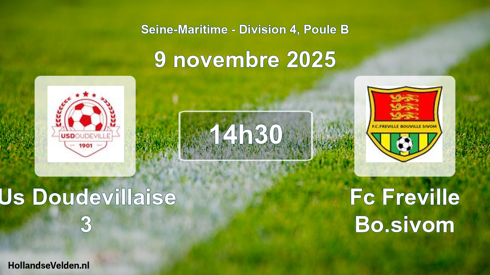 Geplande wedstrijd: Us Doudevillaise 3 - Fc Freville Bo.sivom (9 novembre 2025)