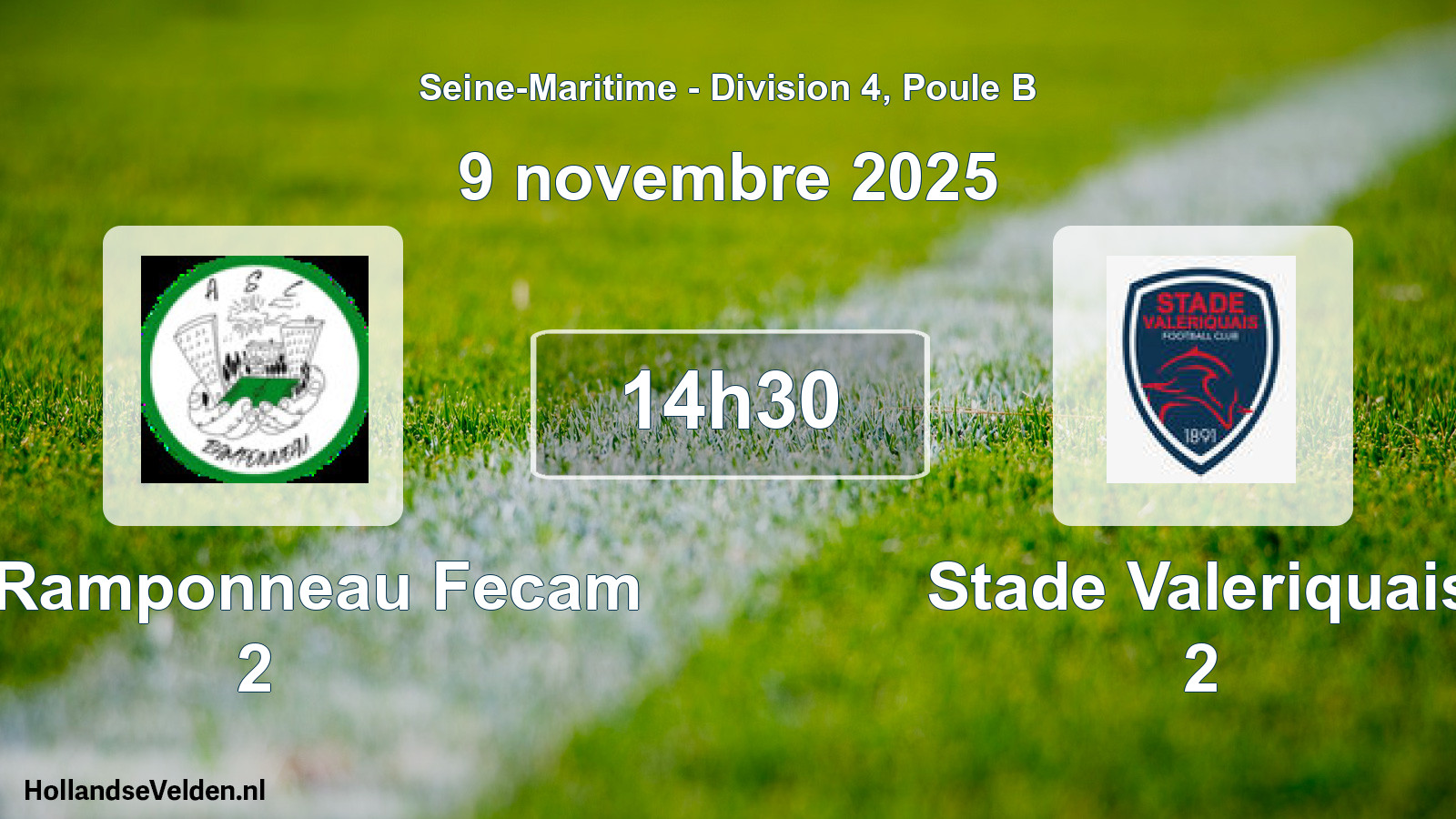 Geplande wedstrijd: Asl Ramponneau Fecam 2 - Stade Valeriquais 2 (9 novembre 2025)