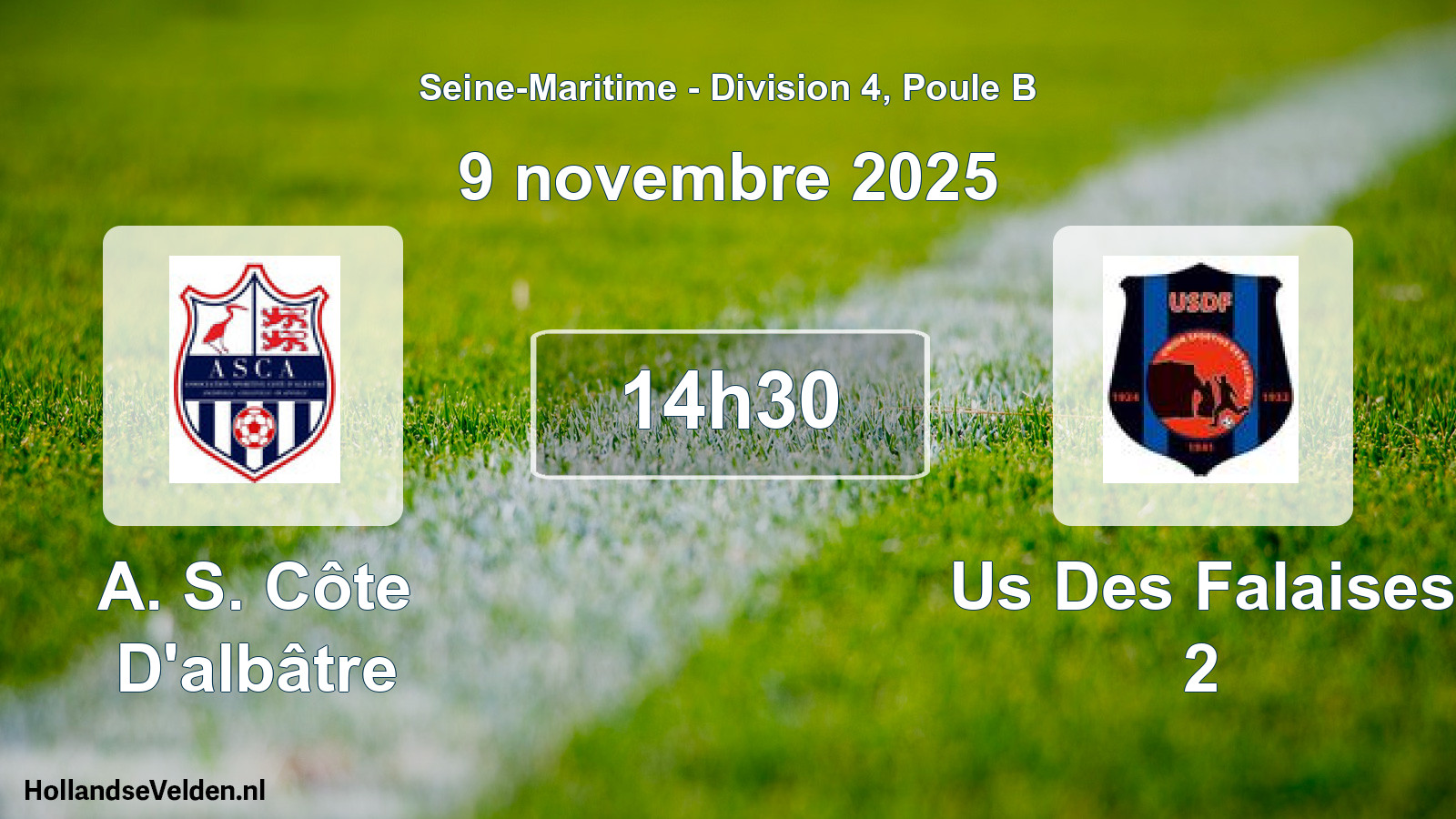 Geplande wedstrijd: A. S. Côte D'albâtre - Us Des Falaises 2 (9 novembre 2025)