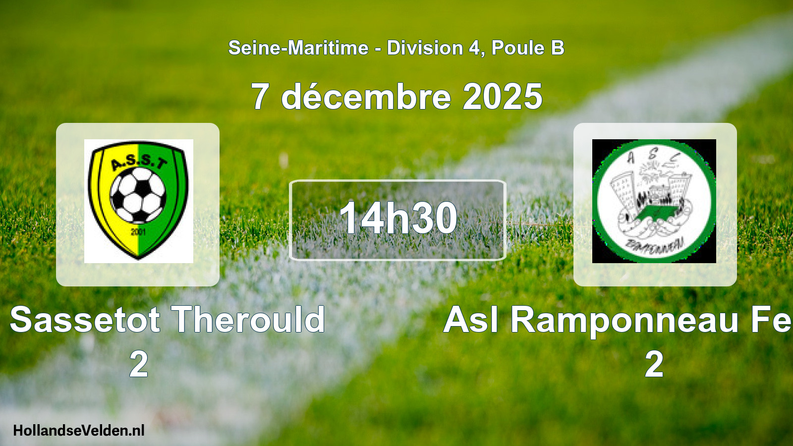 Geplande wedstrijd: As Sassetot Therould 2 - Asl Ramponneau Fecam 2 (7 décembre 2025)
