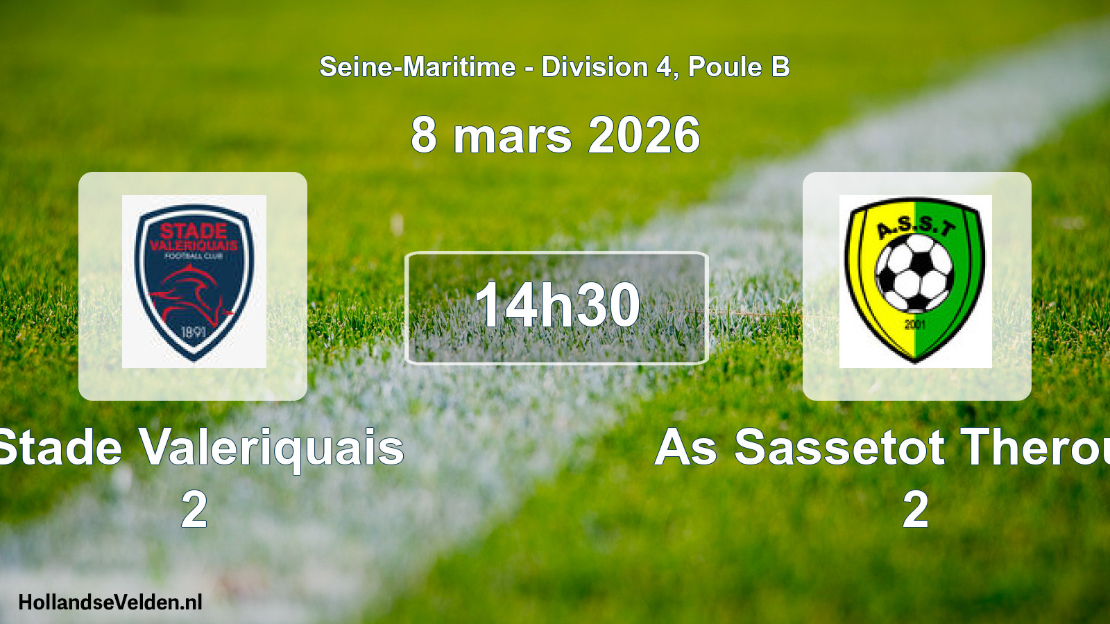 Geplande wedstrijd: Stade Valeriquais 2 - As Sassetot Therould 2 (8 maart 2026)