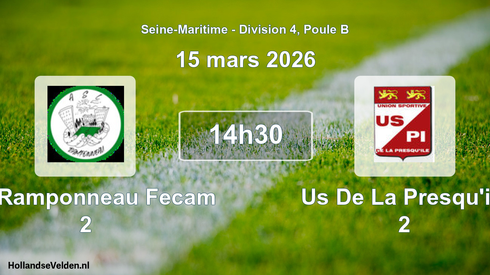 Geplande wedstrijd: Asl Ramponneau Fecam 2 - Us De La Presqu'ile 2 (15 maart 2026)