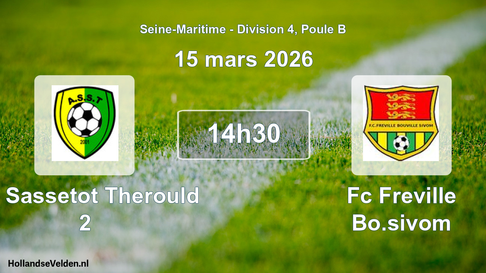 Geplande wedstrijd: As Sassetot Therould 2 - Fc Freville Bo.sivom (15 maart 2026)