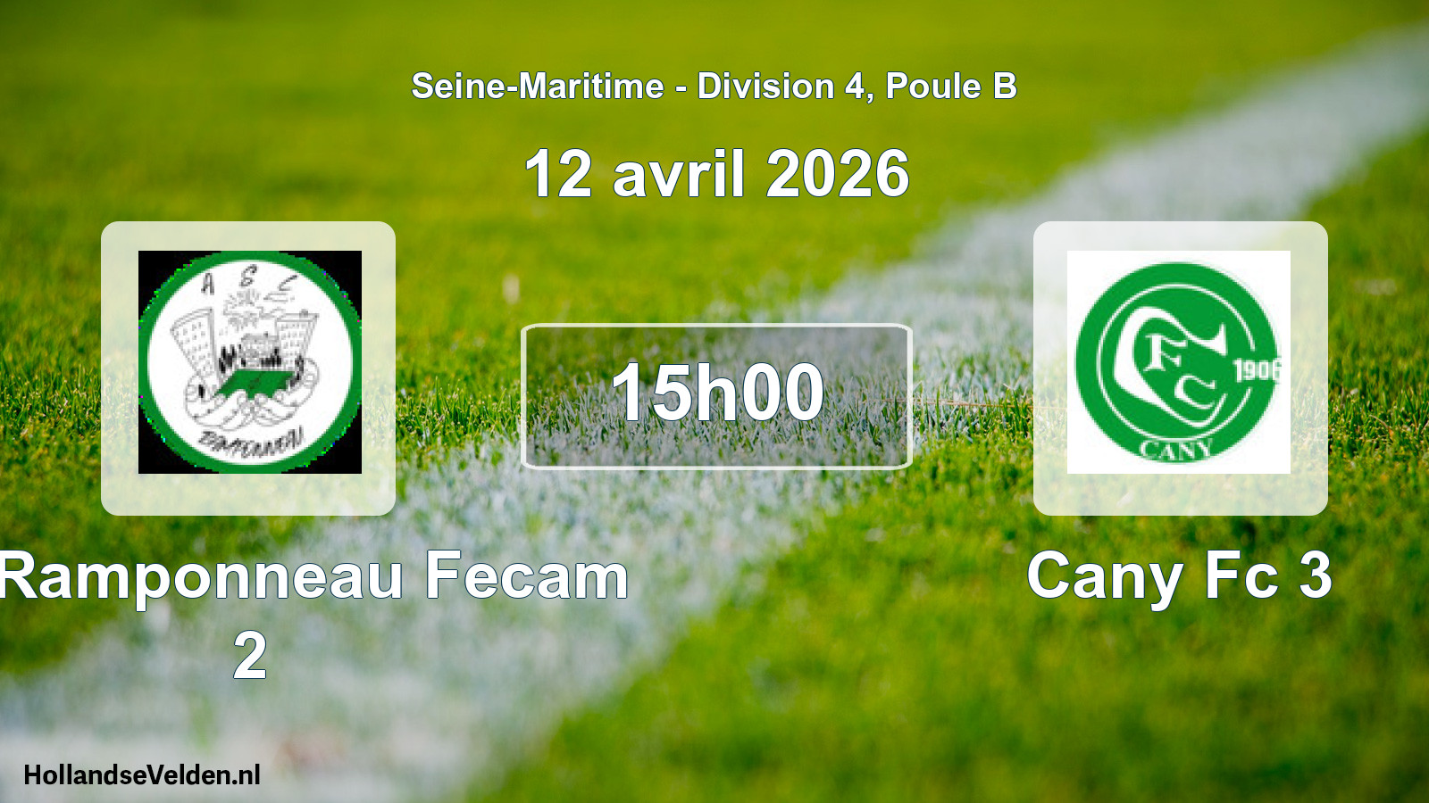Geplande wedstrijd: Asl Ramponneau Fecam 2 - Cany Fc 3 (12 avril 2026)