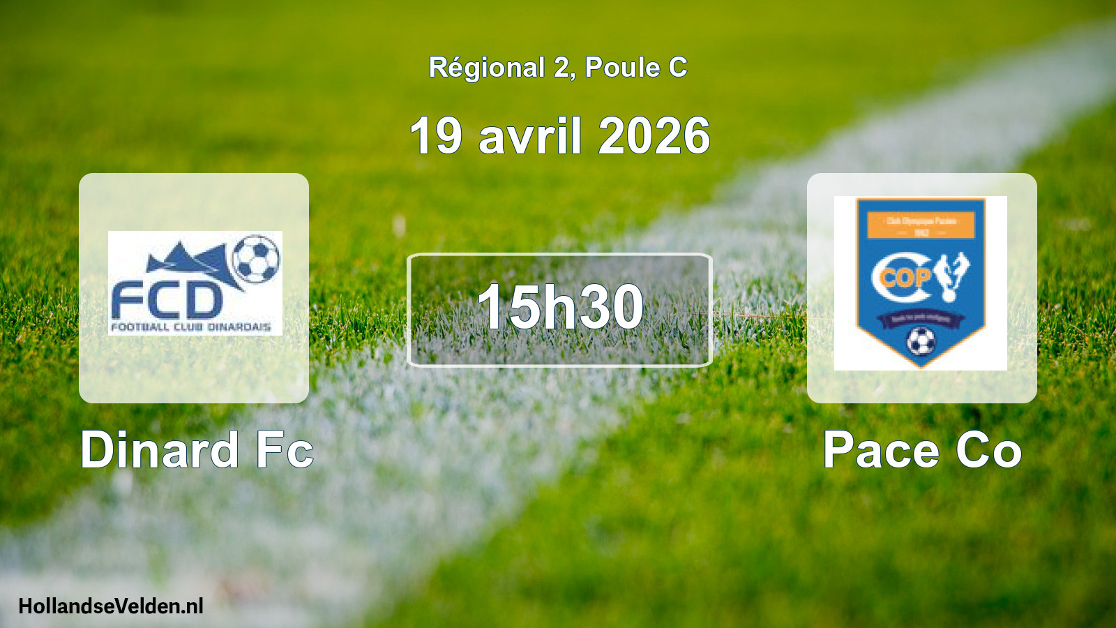 Geplande wedstrijd: Dinard Fc - Pace Co (19 avril 2026)