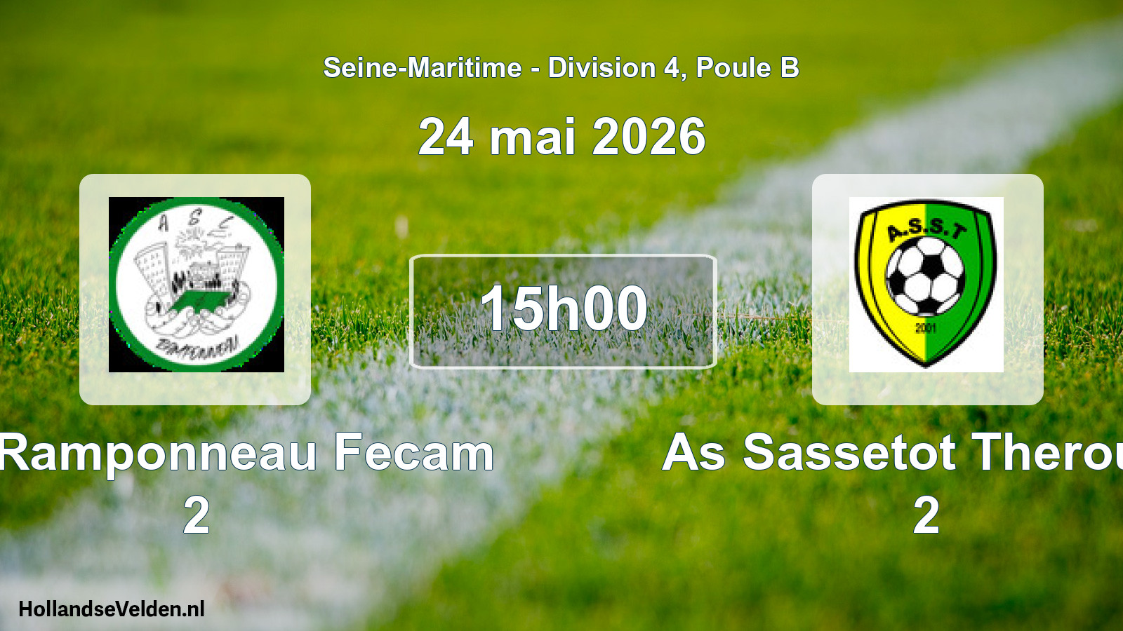 Geplande wedstrijd: Asl Ramponneau Fecam 2 - As Sassetot Therould 2 (24 mai 2026)