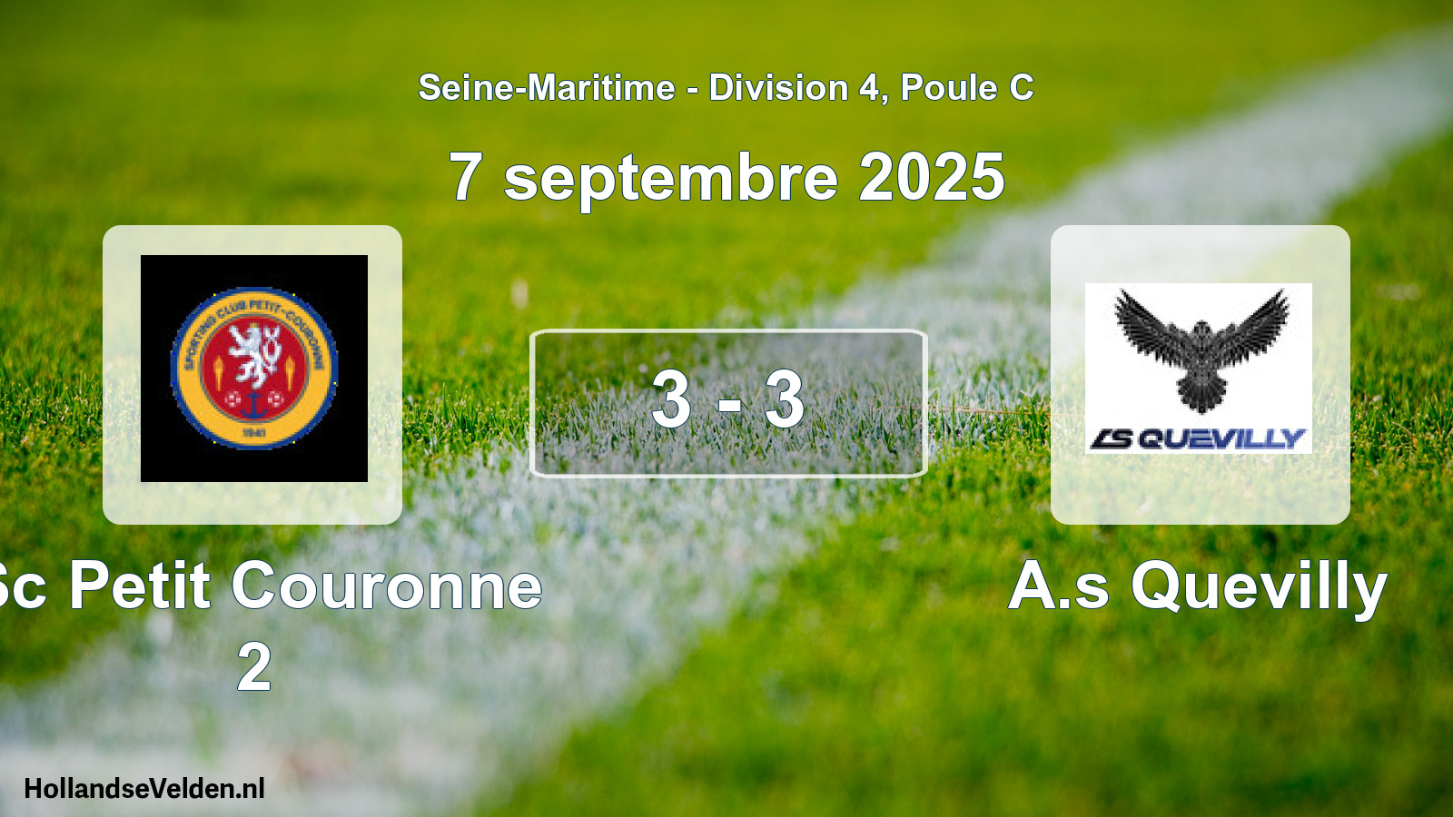 Gespeelde wedstrijd: Sc Petit Couronne 2 - A.s Quevilly 3 - 3 (7 septembre 2025)