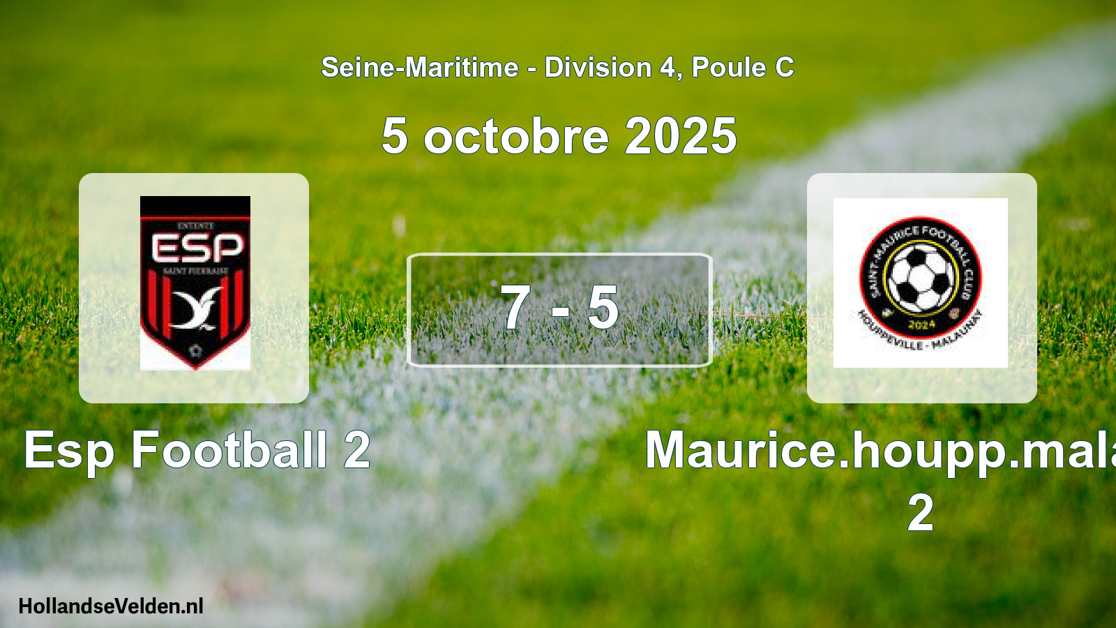 Gespeelde wedstrijd: Esp Football 2 - Maurice.houpp.malaun 2 7 - 5 (5 oktober 2025)