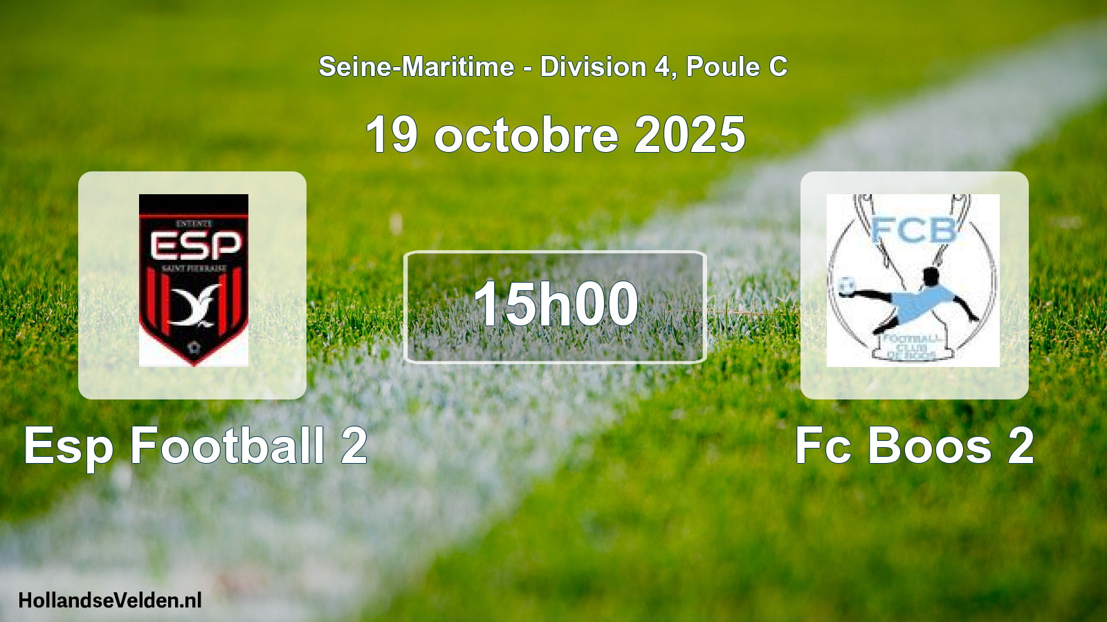 Geplande wedstrijd: Esp Football 2 - Fc Boos 2 (19 oktober 2025)