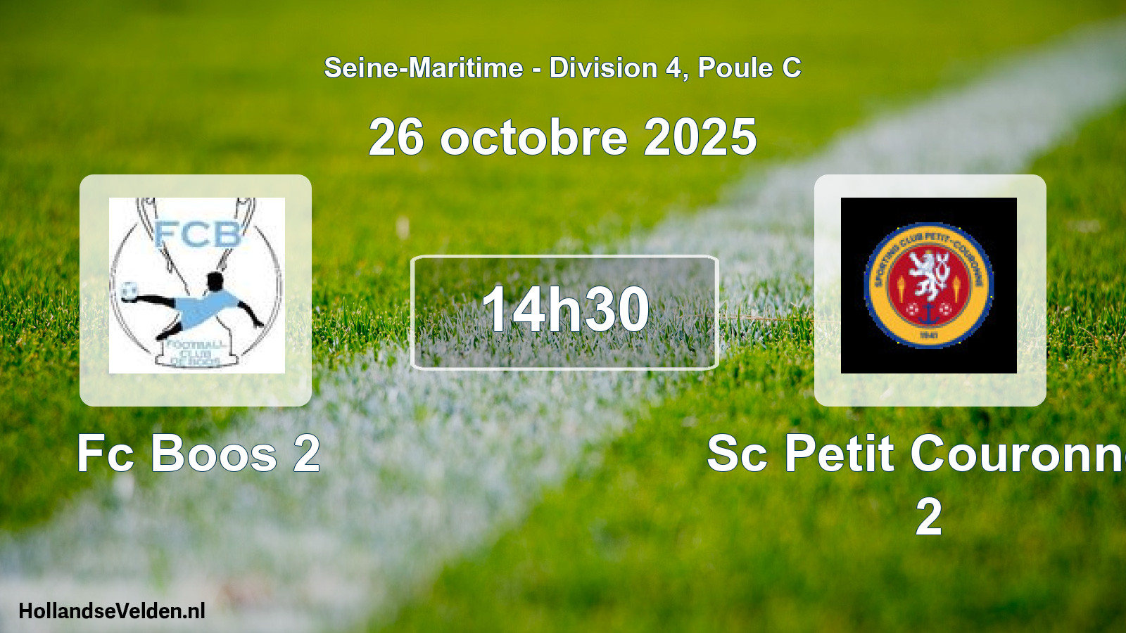 Scheduled Match: Fc Boos 2 - Sc Petit Couronne 2 (26 October 2025)