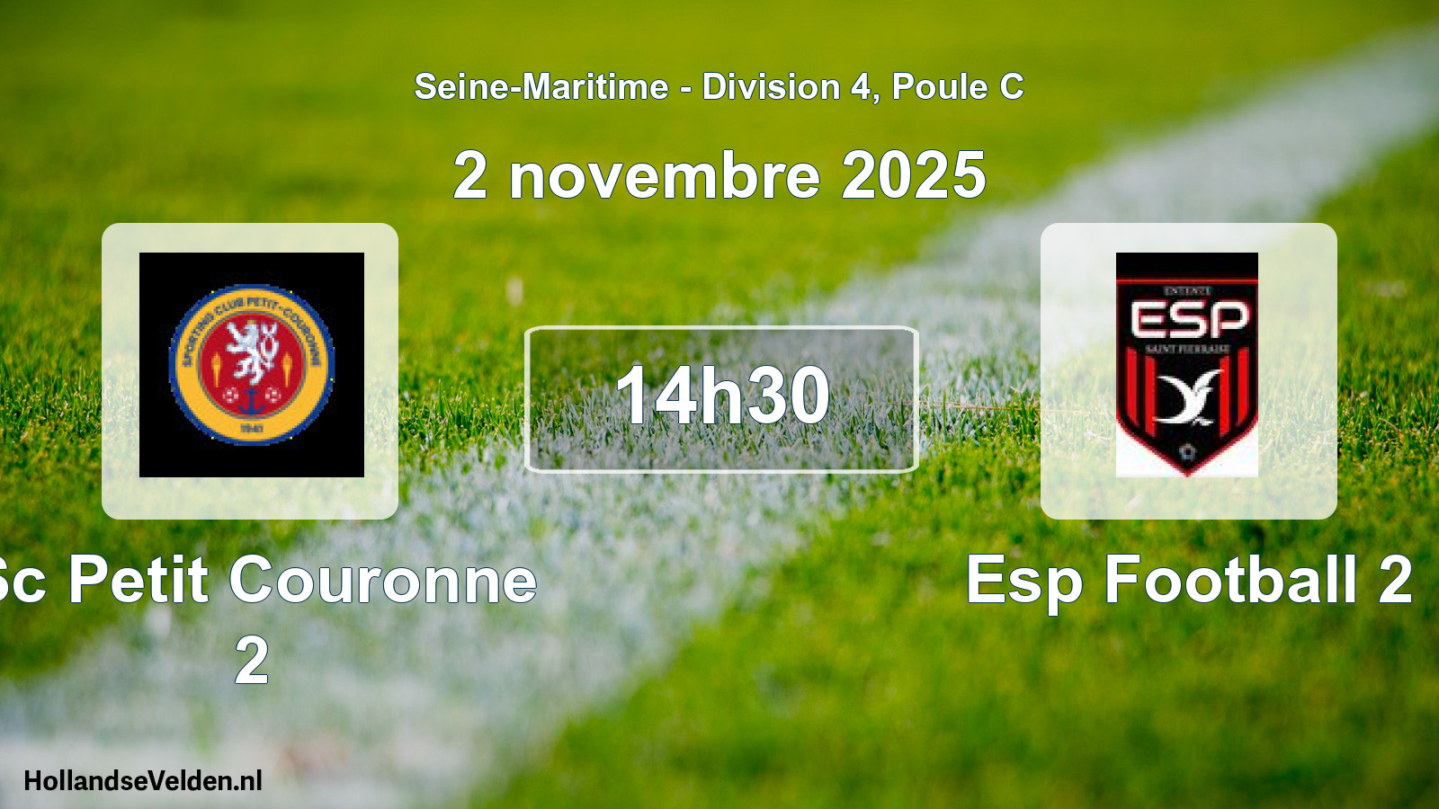 Geplande wedstrijd: Sc Petit Couronne 2 - Esp Football 2 (2 november 2025)