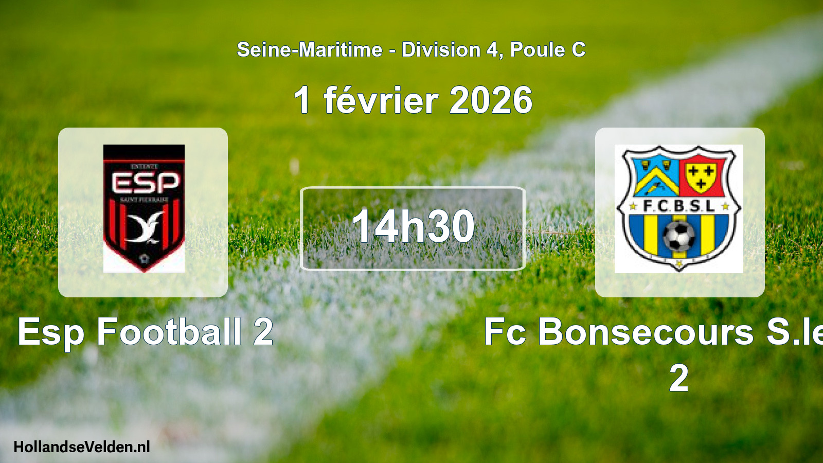 Geplande wedstrijd: Esp Football 2 - Fc Bonsecours S.lege 2 (1 februari 2026)