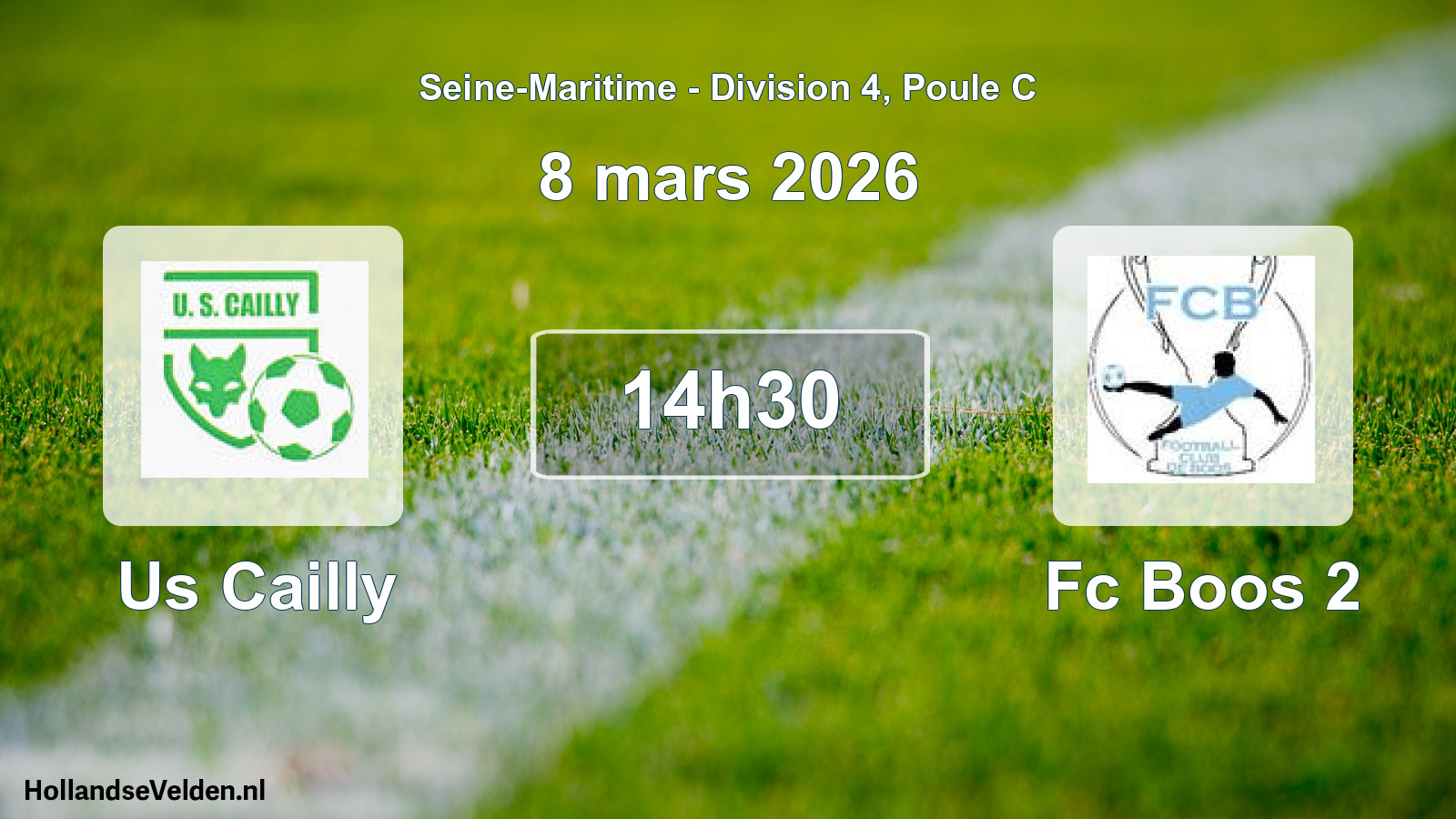 Geplande wedstrijd: Us Cailly - Fc Boos 2 (8 mars 2026)