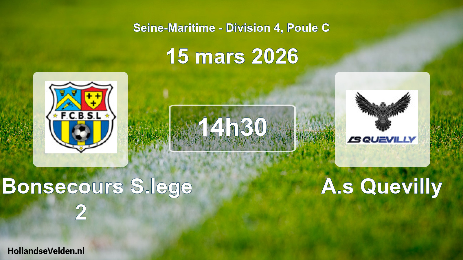 Geplande wedstrijd: Fc Bonsecours S.lege 2 - A.s Quevilly (15 mars 2026)