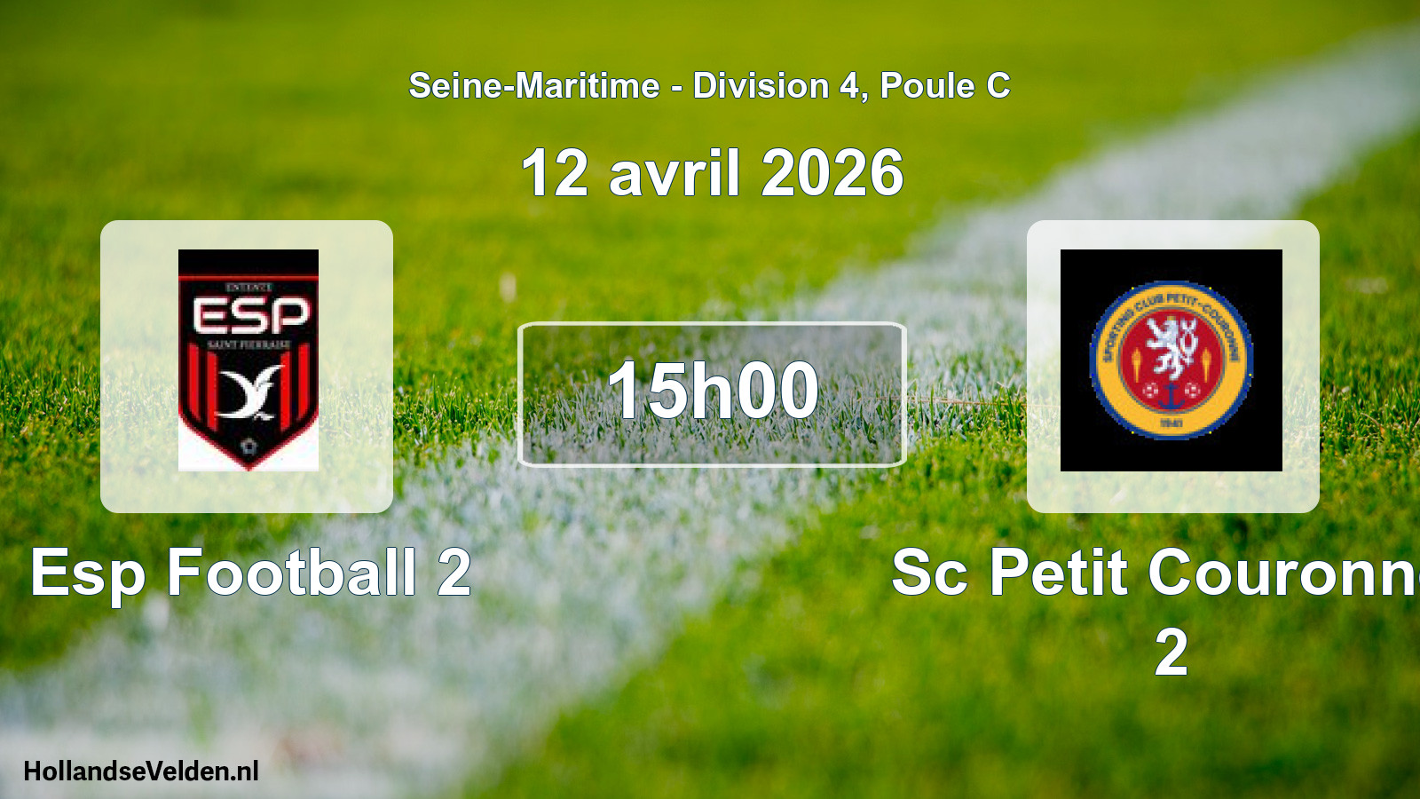 Geplande wedstrijd: Esp Football 2 - Sc Petit Couronne 2 (12 april 2026)