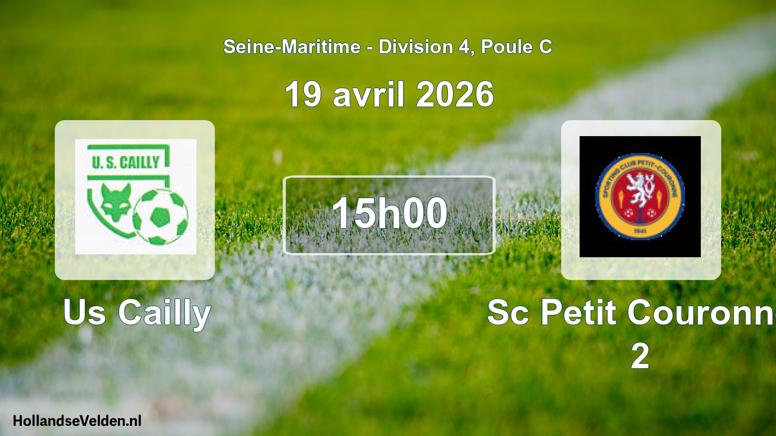Geplande wedstrijd: Us Cailly - Sc Petit Couronne 2 (19 april 2026)