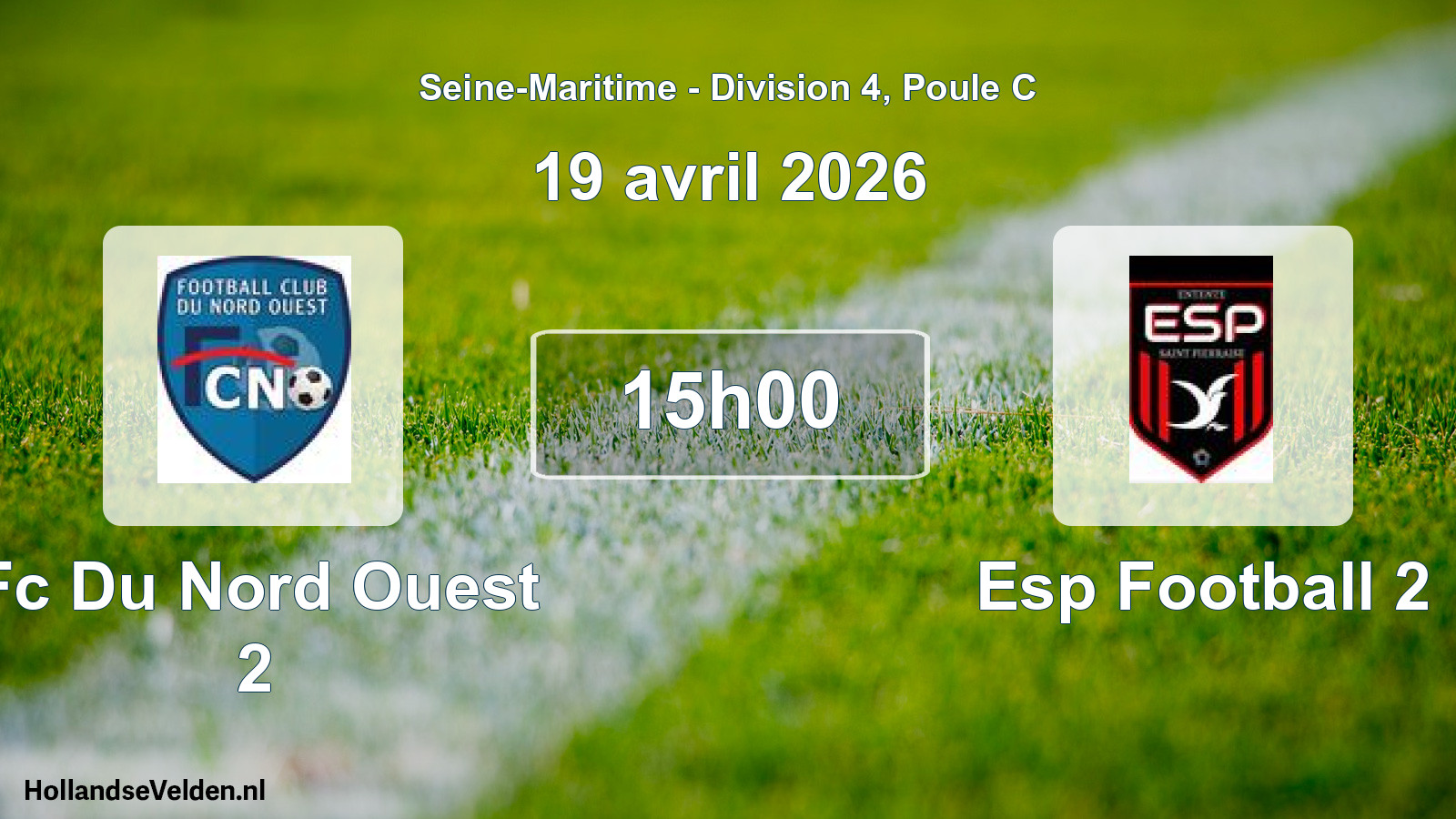 Geplande wedstrijd: Fc Du Nord Ouest 2 - Esp Football 2 (19 april 2026)