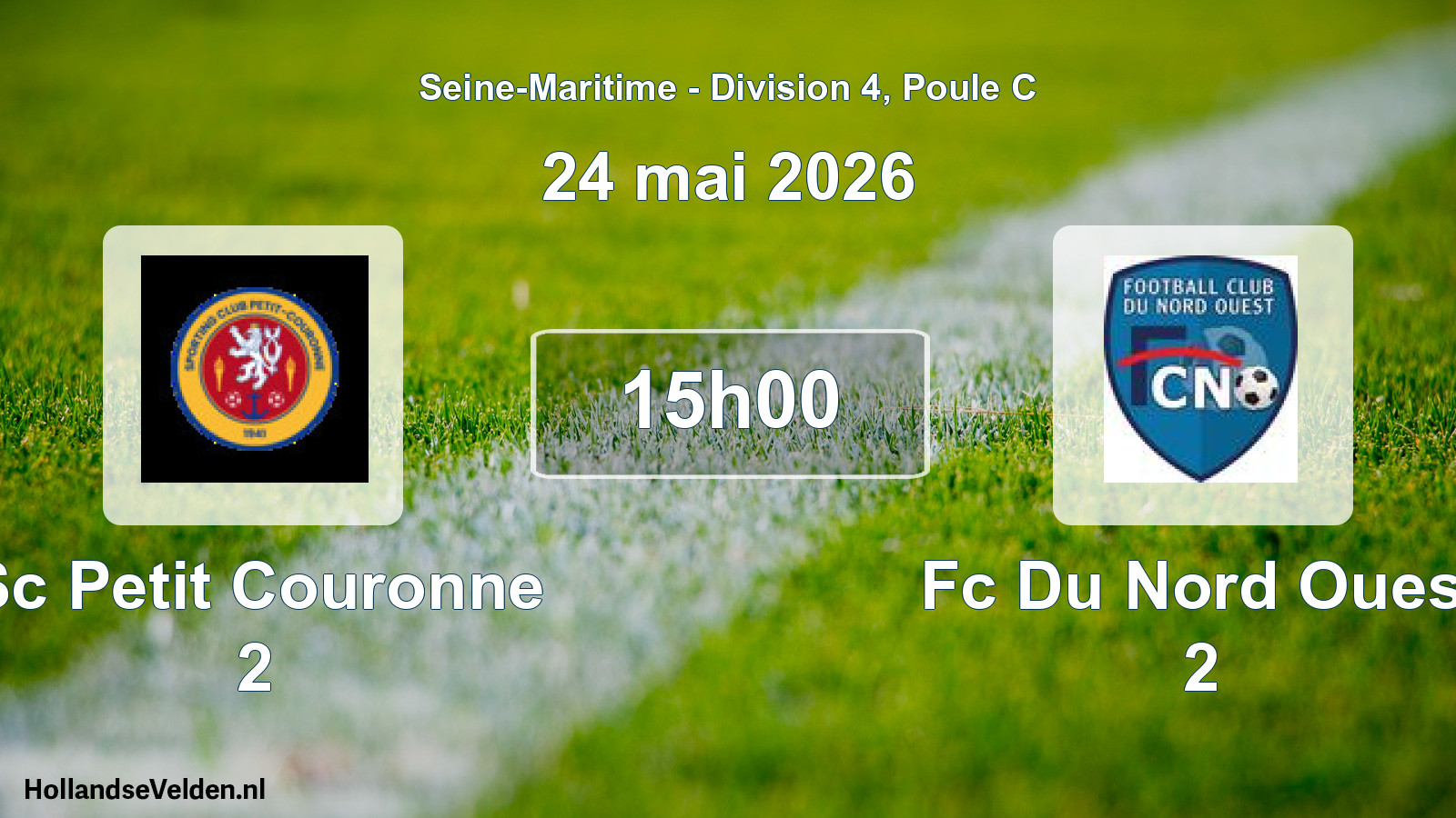 Scheduled Match: Sc Petit Couronne 2 - Fc Du Nord Ouest 2 (24 May 2026)