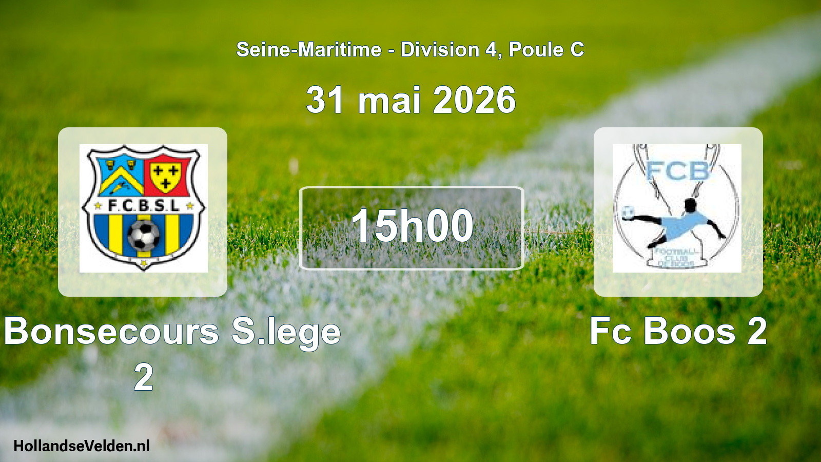 Scheduled Match: Fc Bonsecours S.lege 2 - Fc Boos 2 (31 May 2026)