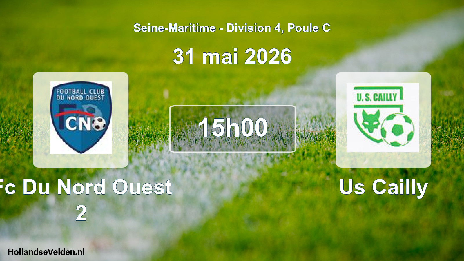 Geplande wedstrijd: Fc Du Nord Ouest 2 - Us Cailly (31 mei 2026)