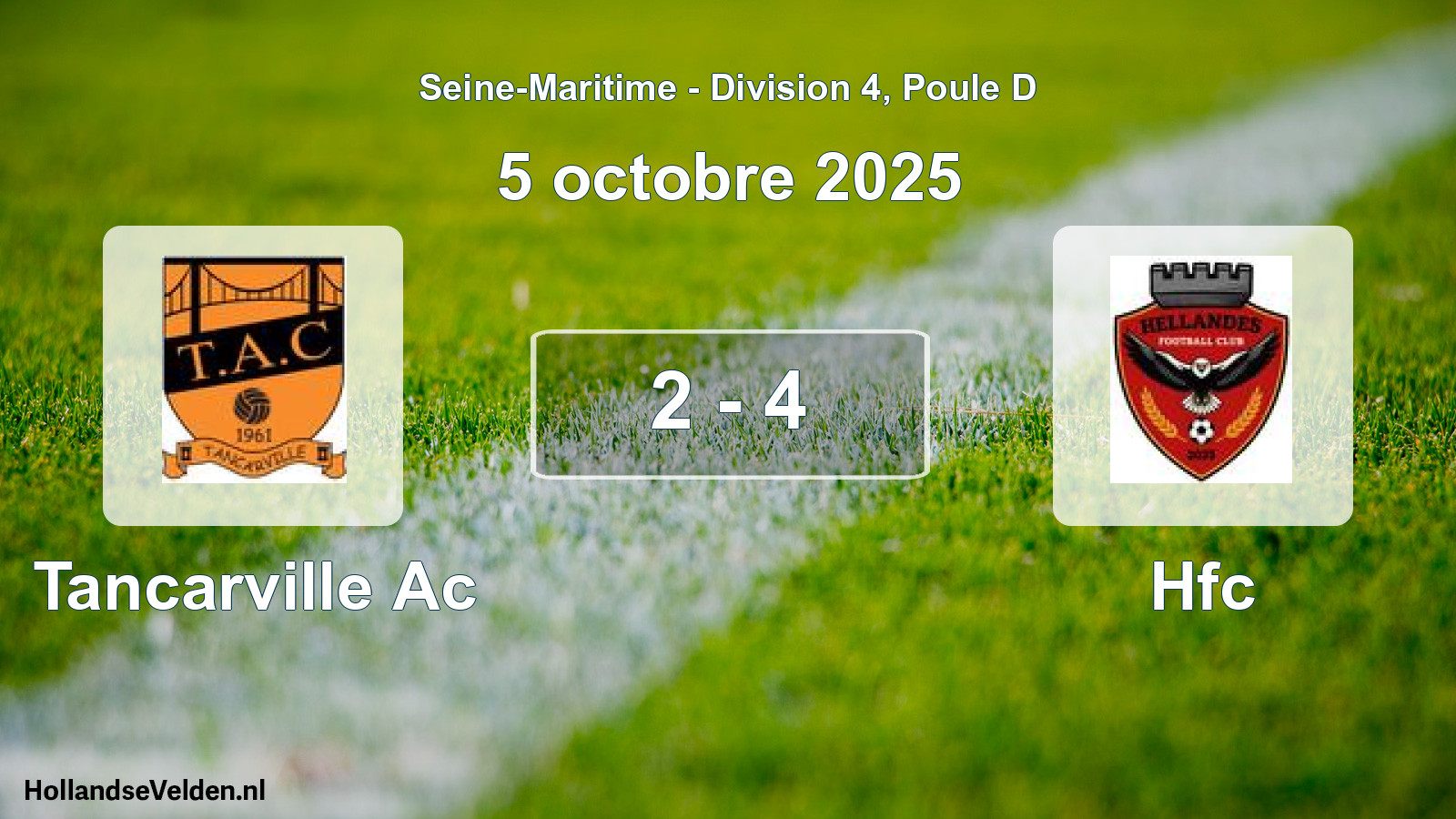 Gespeelde wedstrijd: Tancarville Ac - Hfc 2 - 4 (5 octobre 2025)
