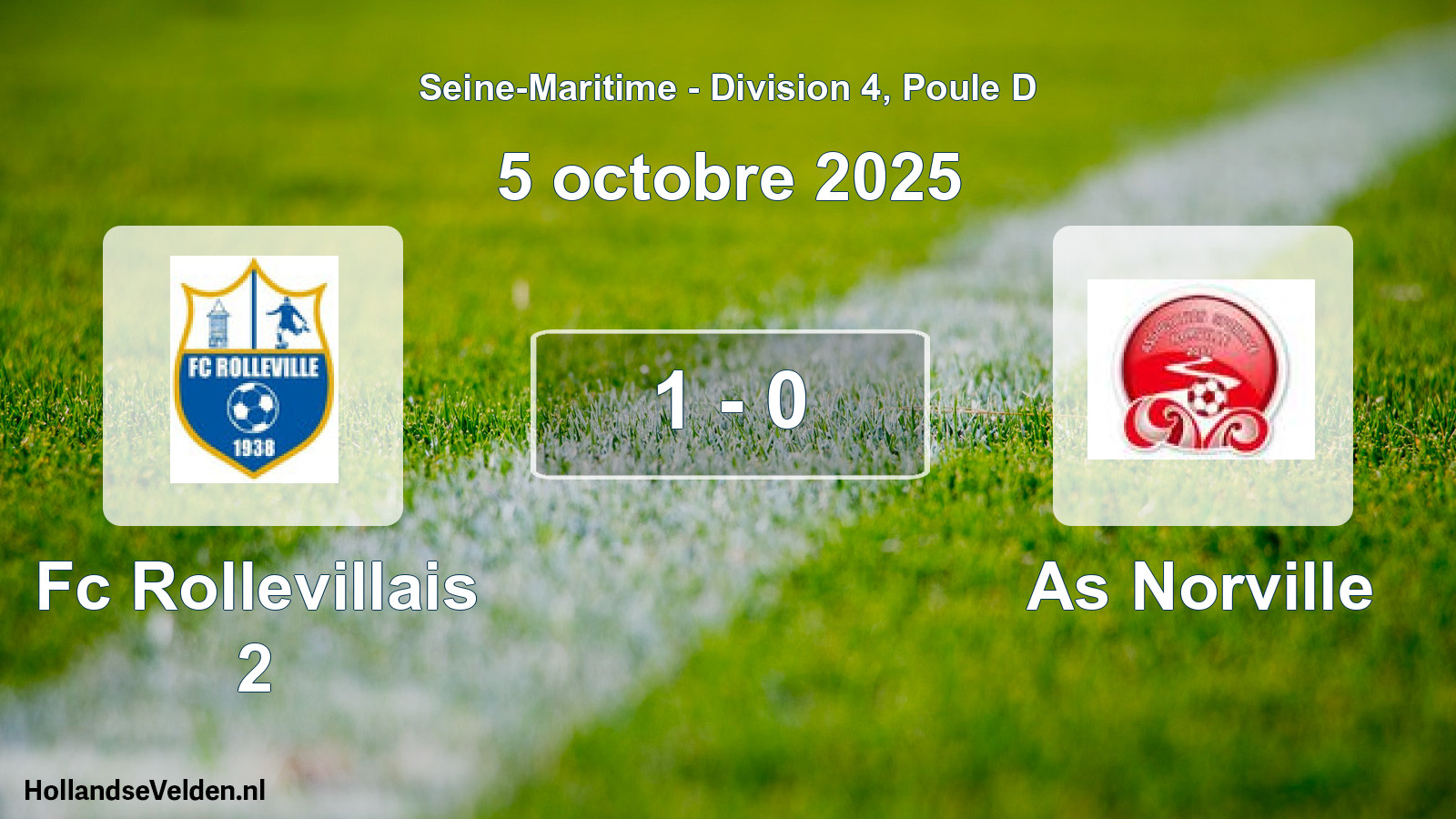 Total number of matches played: Fc Rollevillais 2 - As Norville 1 - 0 (5 October 2025)