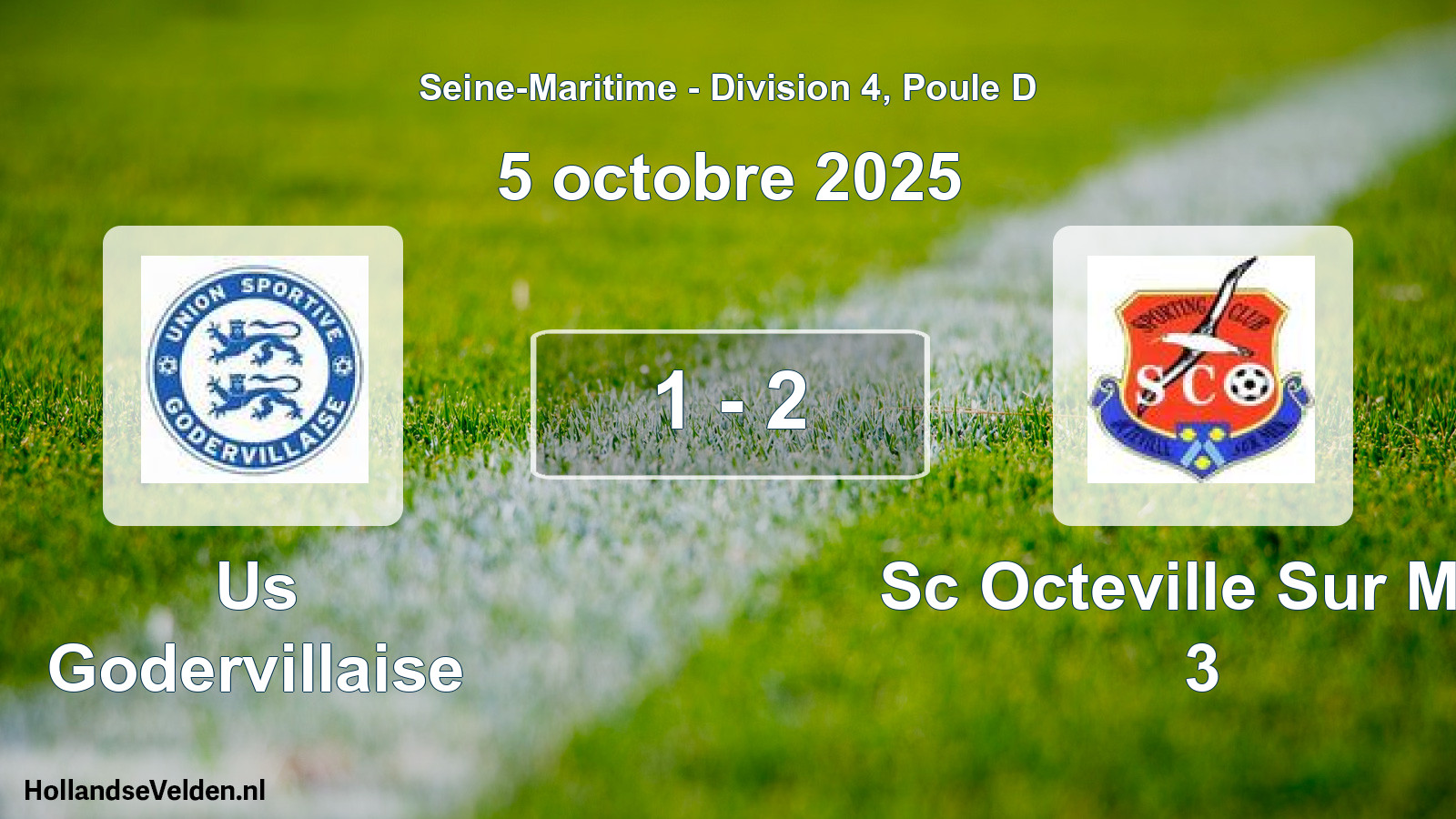 Gespeelde wedstrijd: Us Godervillaise - Sc Octeville Sur Mer 3 1 - 2 (5 octobre 2025)