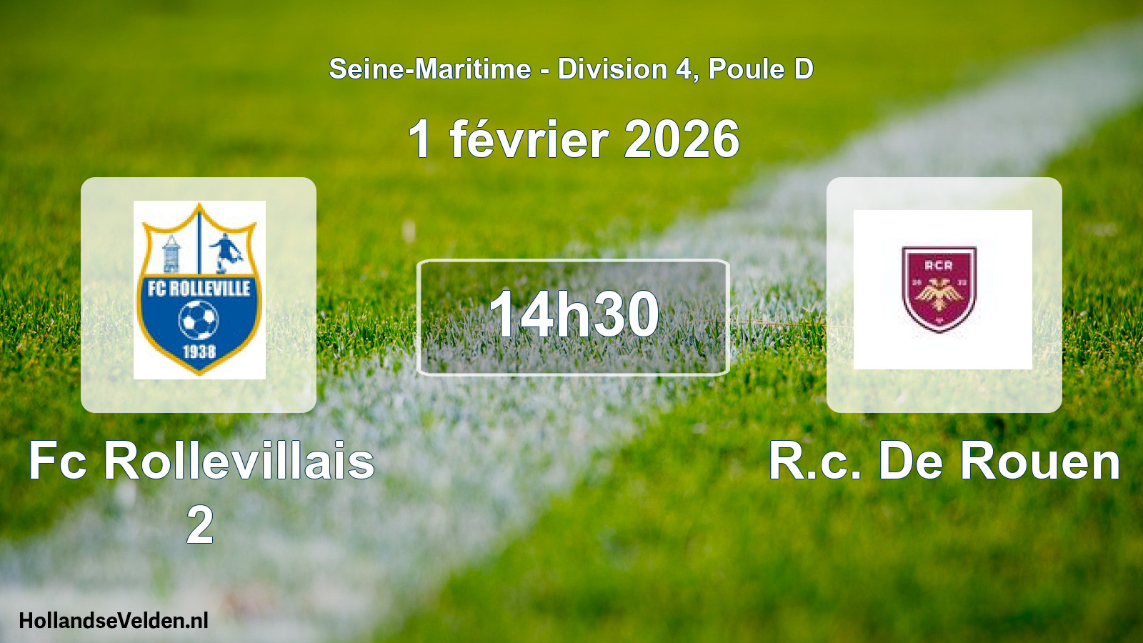 Geplande wedstrijd: Fc Rollevillais 2 - R.c. De Rouen (1 février 2026)