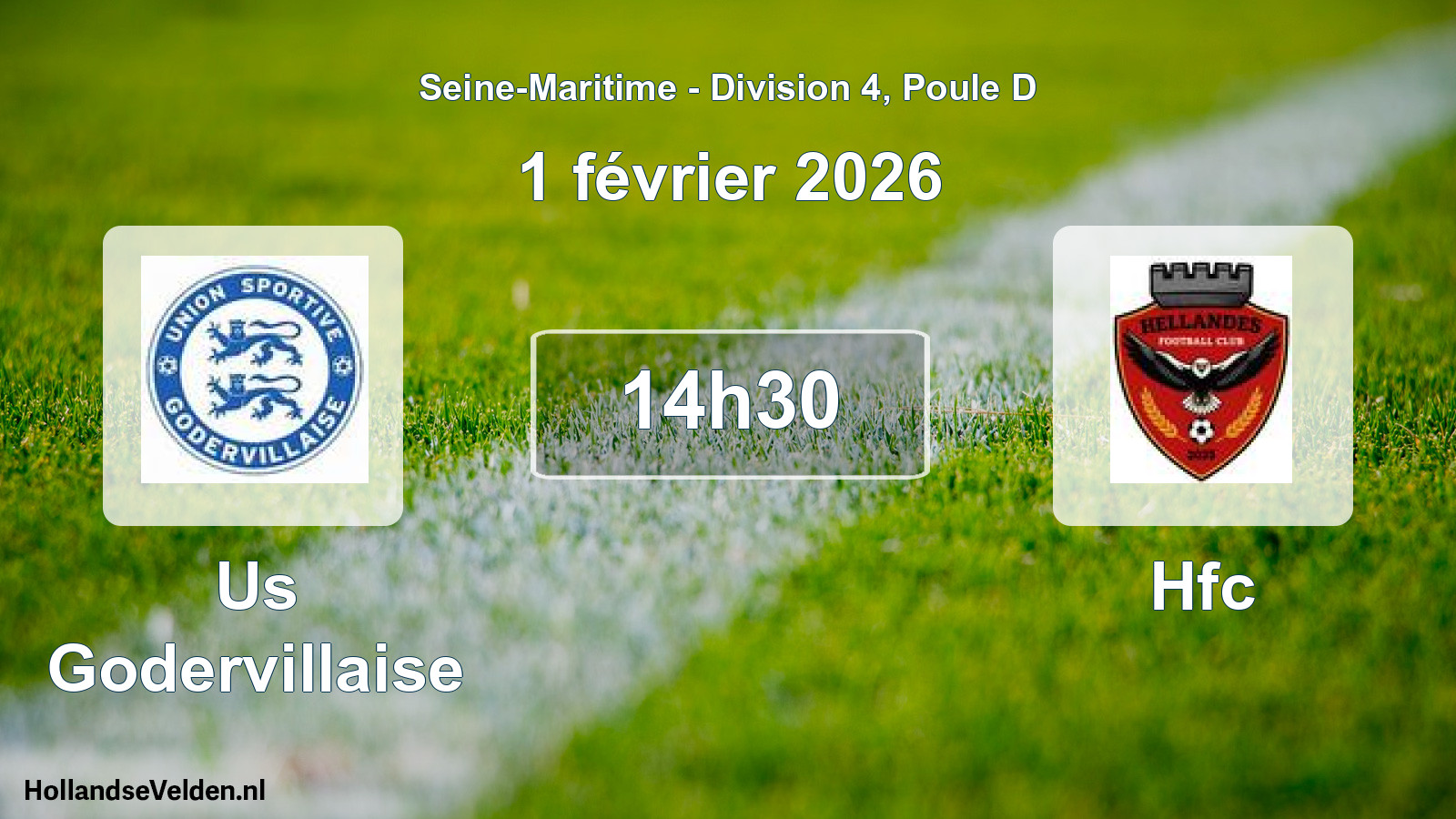 Scheduled Match: Us Godervillaise - Hfc (1 February 2026)