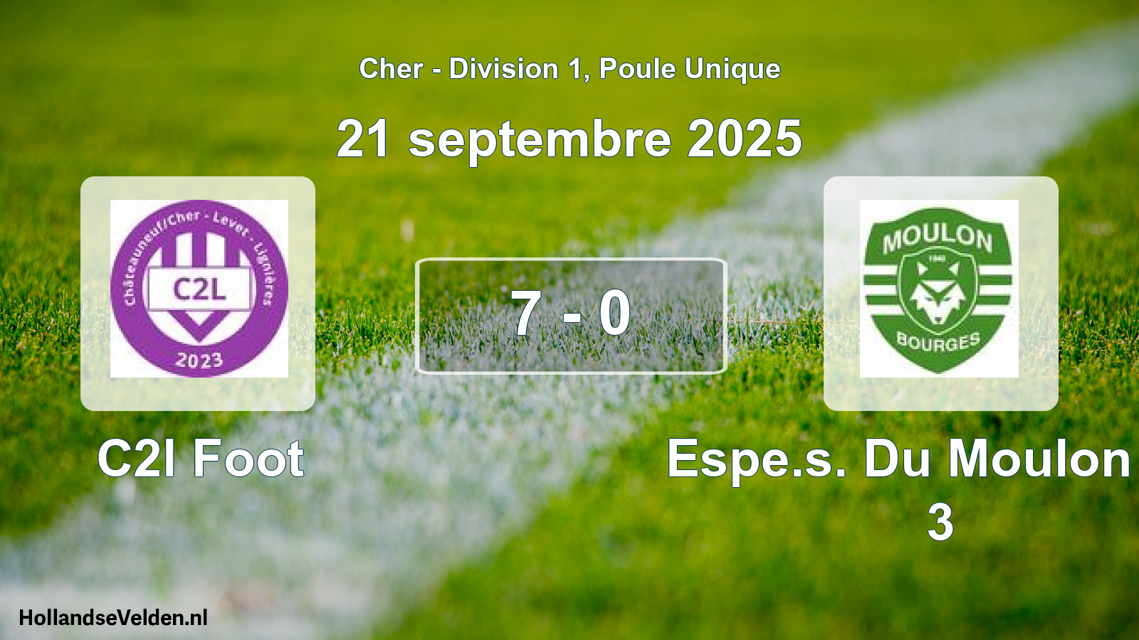 Total number of matches played: C2l Foot - Espe.s. Du Moulon Bo 3 7 - 0 (21 September 2025)
