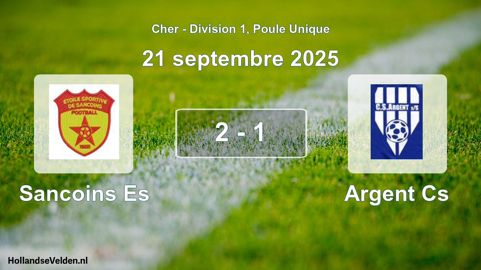Gespeelde wedstrijd: Sancoins Es - Argent Cs 2 - 1 (21 september 2025)