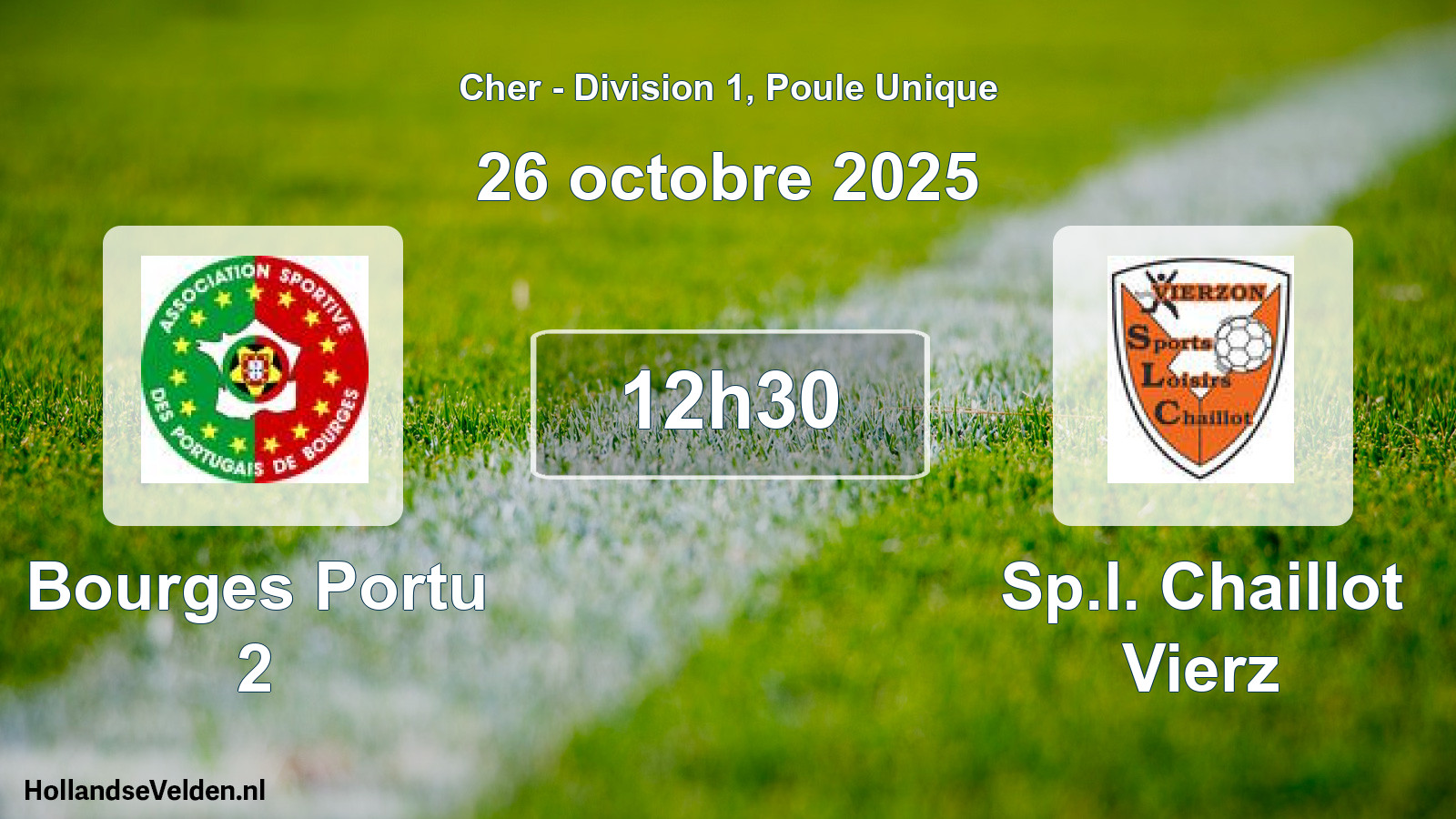 Geplande wedstrijd: Bourges Portu 2 - Sp.l. Chaillot Vierz (26 octobre 2025)