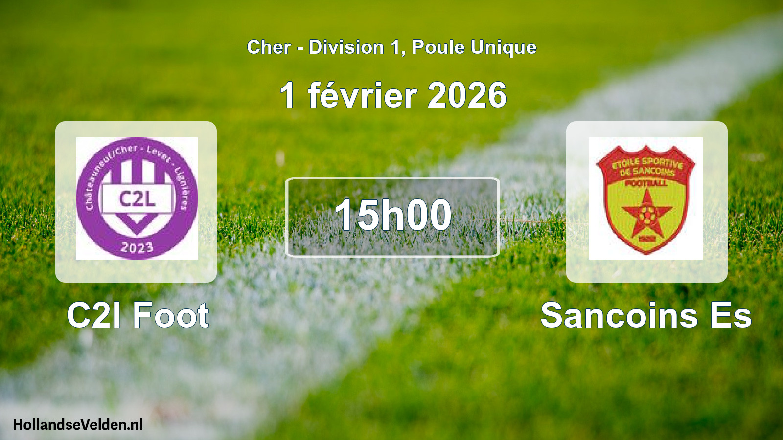 Geplande wedstrijd: C2l Foot - Sancoins Es (1 février 2026)