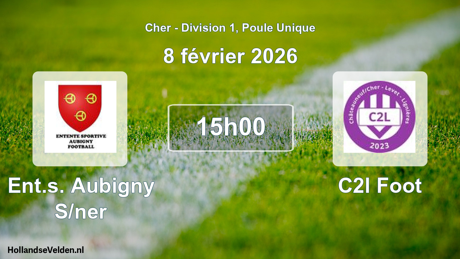 Geplande wedstrijd: Ent.s. Aubigny S/ner - C2l Foot (8 février 2026)