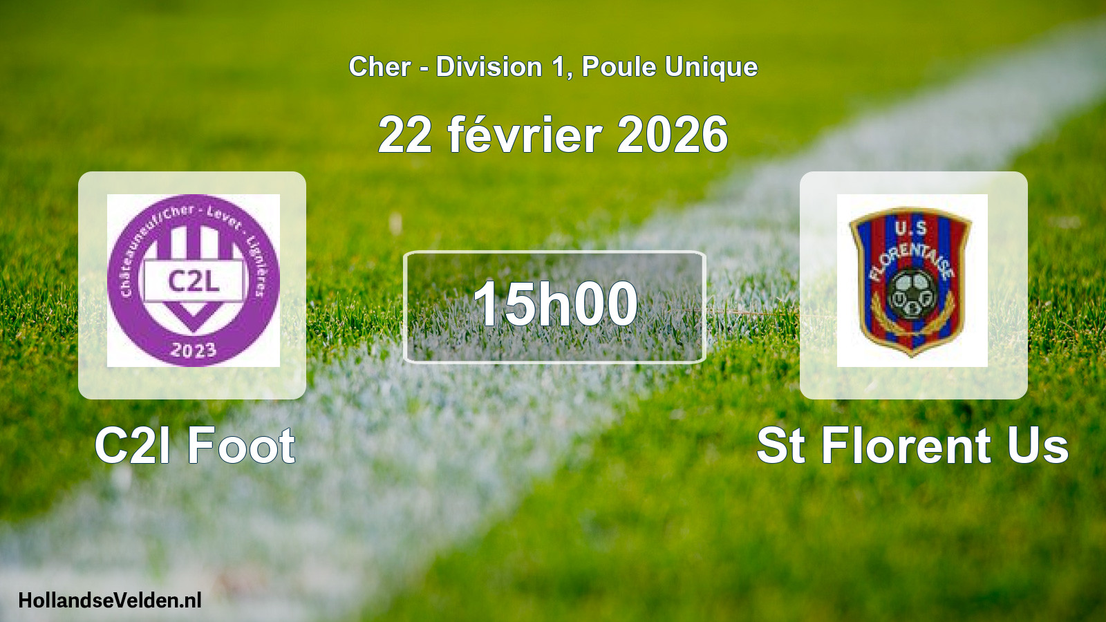 Geplande wedstrijd: C2l Foot - St Florent Us (22 février 2026)